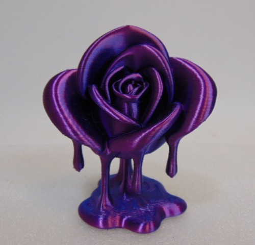 3D Printed Rose Drip Flower Purple 3.5″ Desk Decor Office Rare Find Collectible