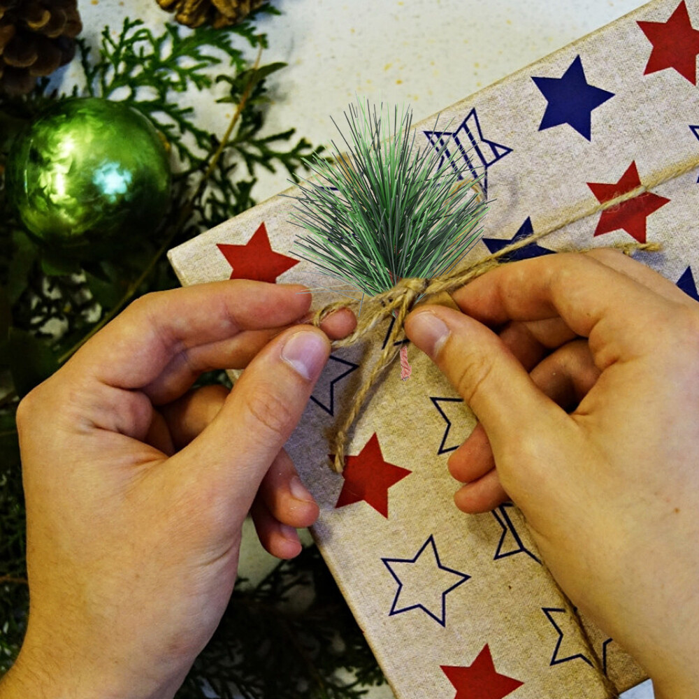 24Pcs Pine Tree Branches artificial green pine needles branches pine floral