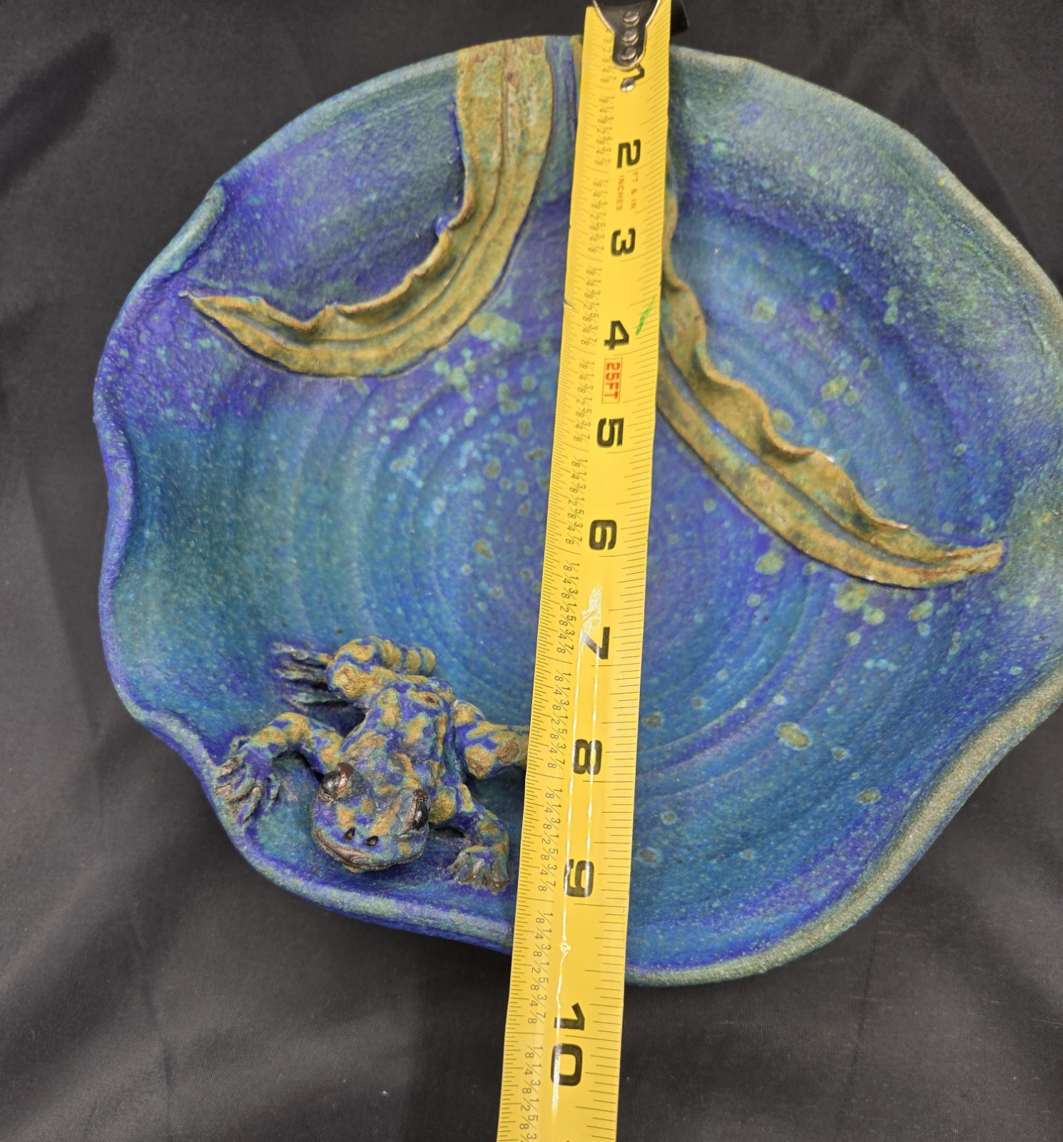 Pottery Bowl W/ Frog SIGNED Handcrafted Beautiful Handmade