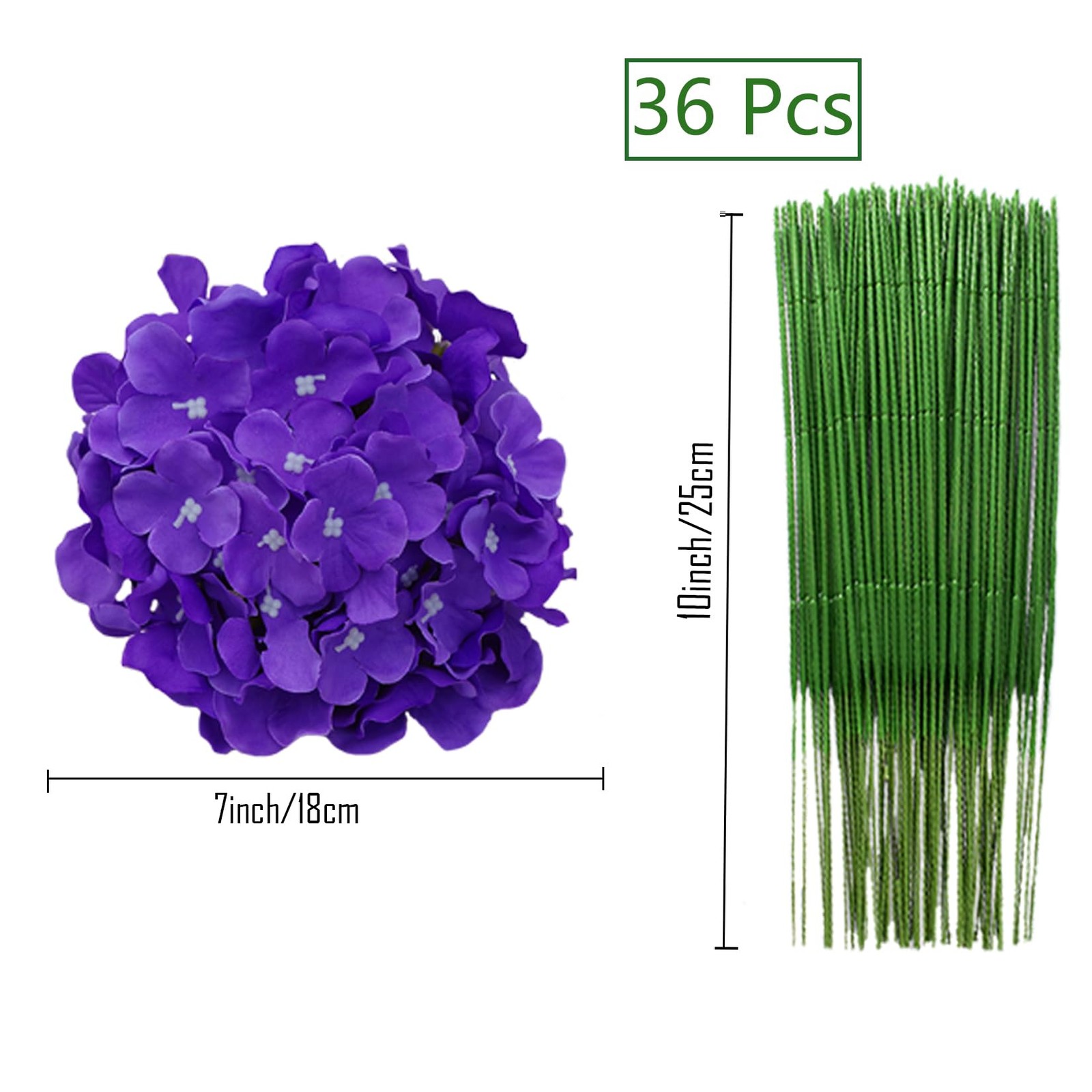 Silk Hydrangea Heads 36 Pcs Artificial Flowers Heads and 3 Dozens Stems Fake …