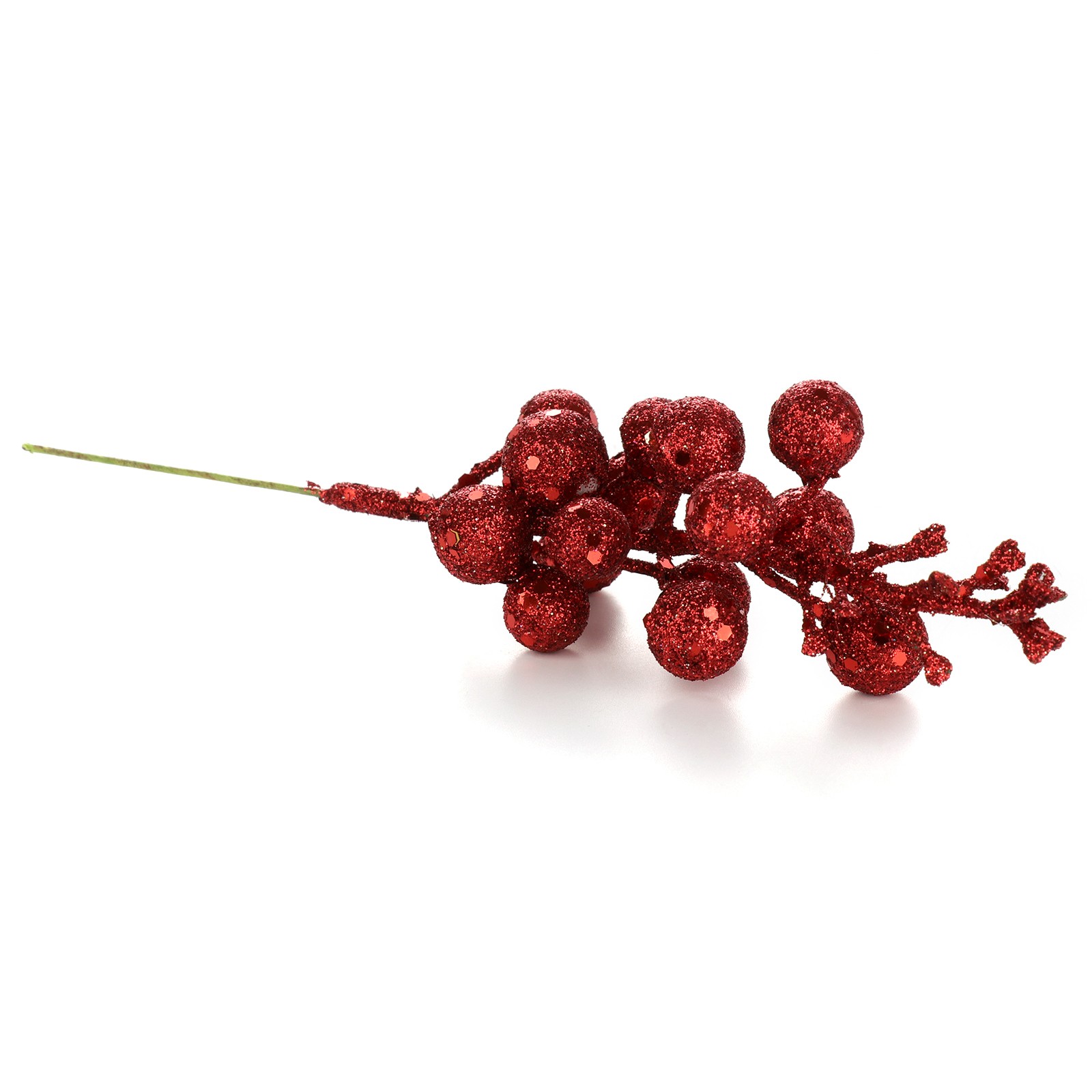 3Pcs Xmas Tree Decoration Berries Shining Sequined Simulated Wreath Rattan