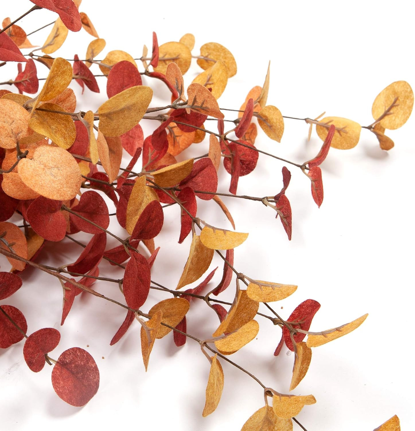 6 Pcs Artificial Eucalyptus Stems Fall Decorations with Fall Eucalyptus Leaves A