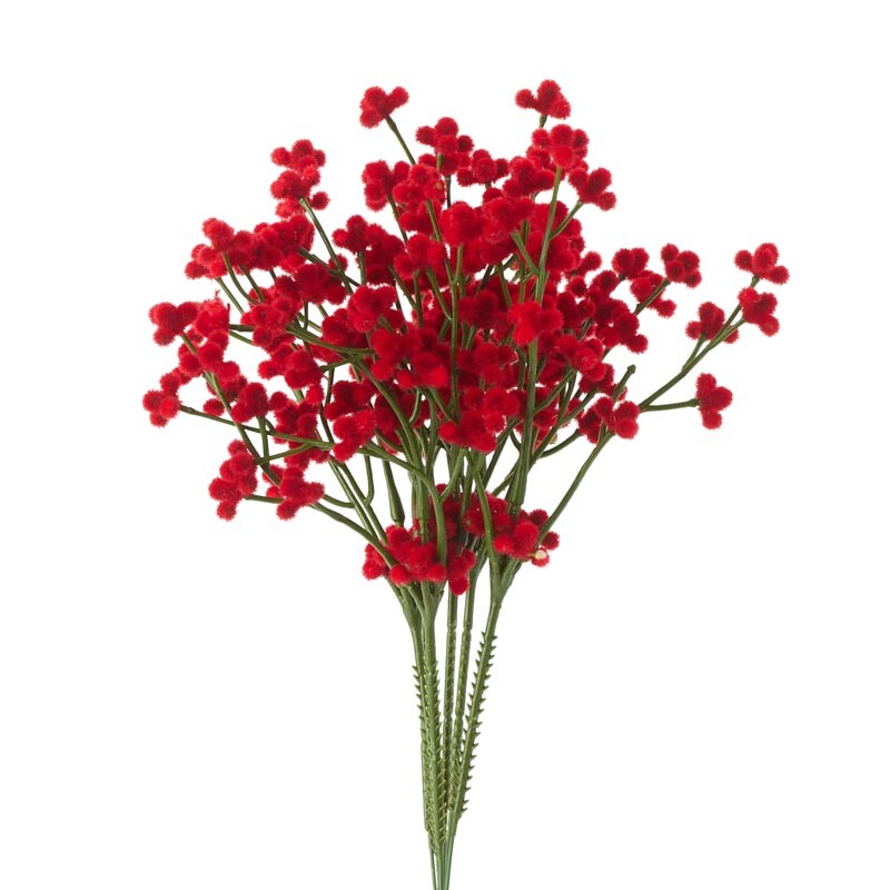 Package of 6 Red Fuzzy Berry 8-1/2″ Floral Picks