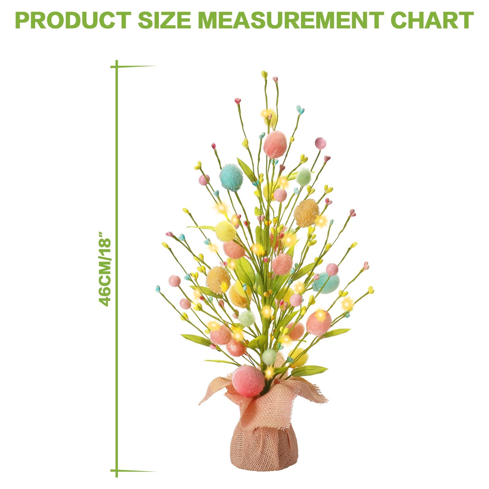 Easter Decorations, Artificial 18 Inch PreLit Easter Egg Tree Tabletop Decor …