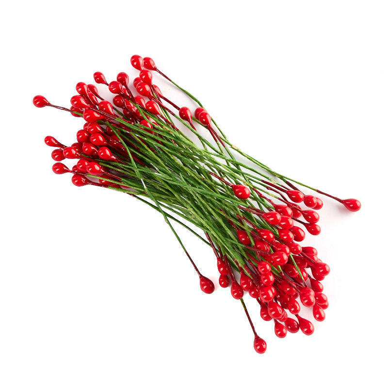 Group of 288 Double Artificial Red Holly Berry Stamens