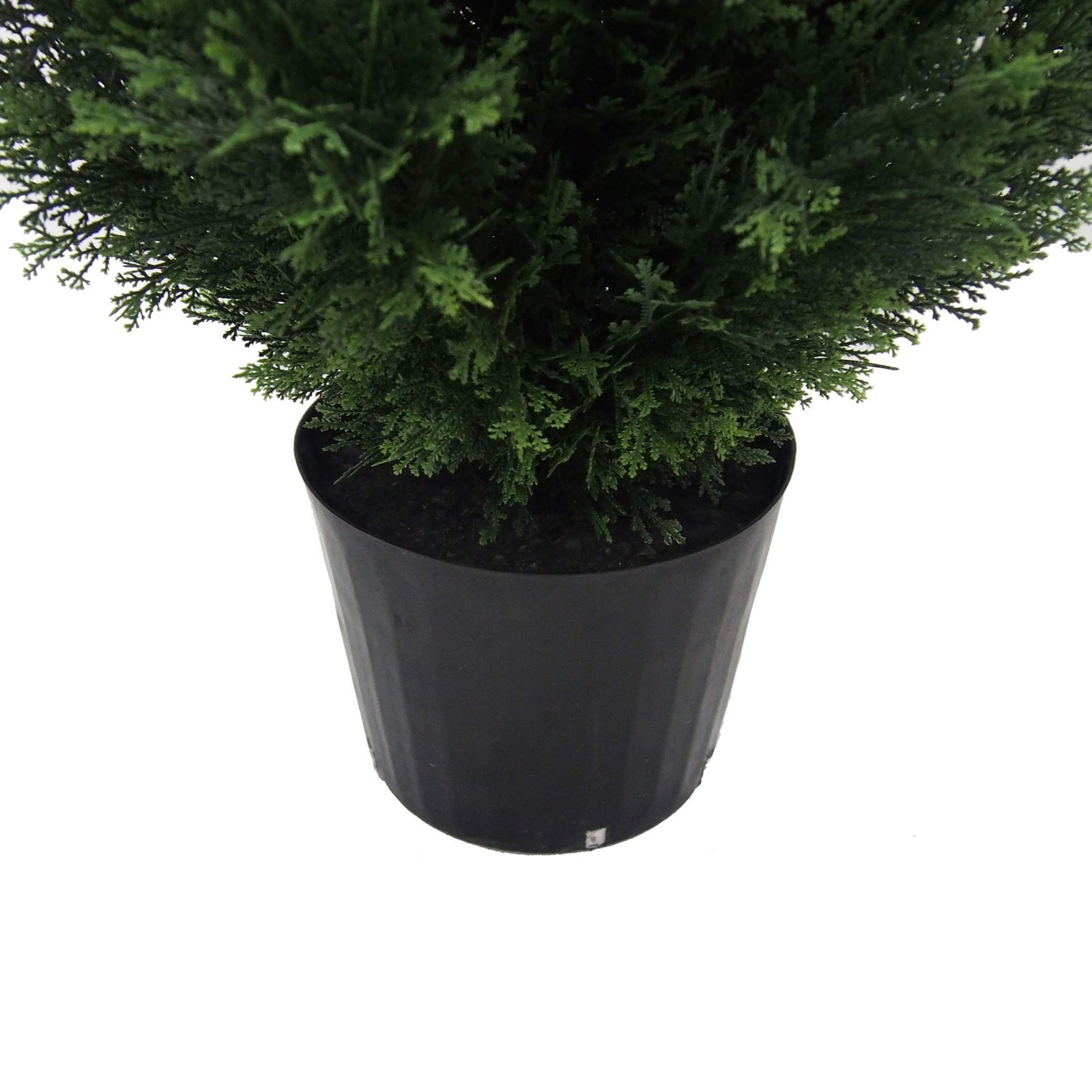 Pemberly Row 4′ Contemporary Plastic Artificial Potted Cedar Tree in Green