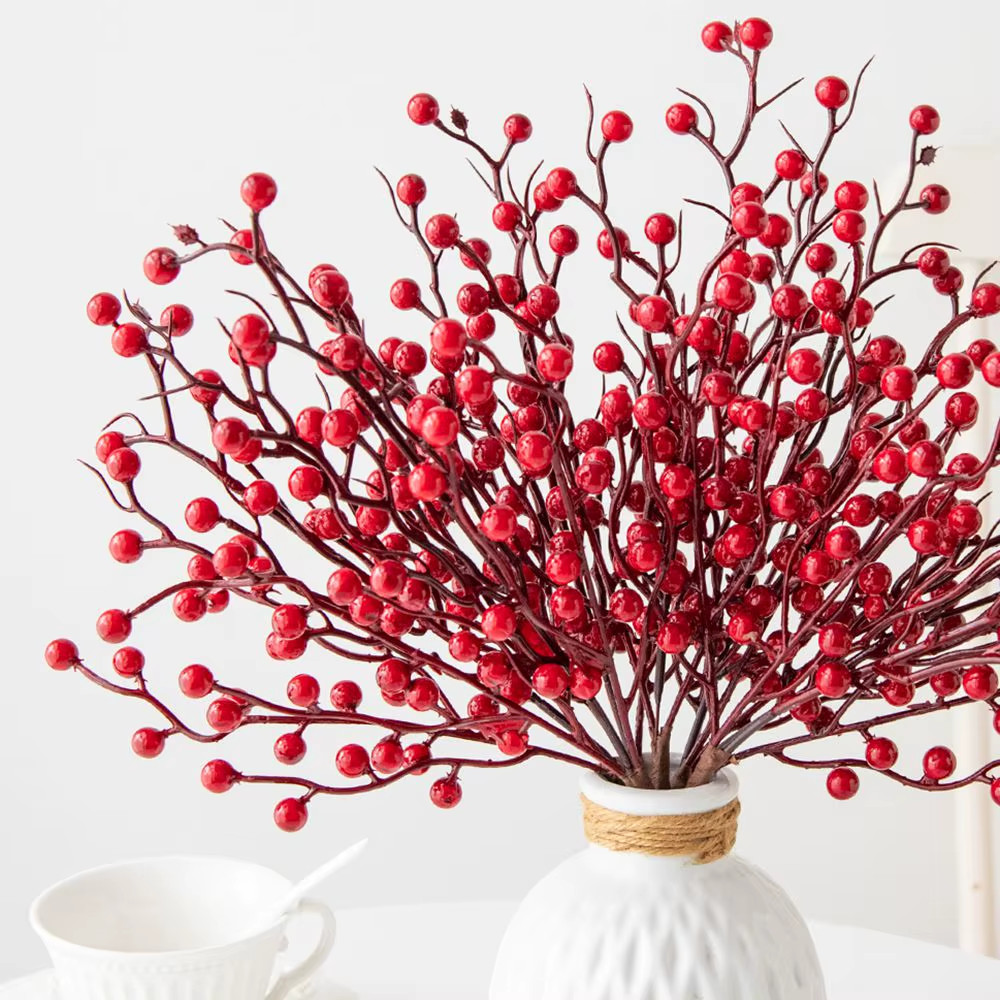 Artificial Holly Red Fruit Plant New Year Christmas Home Ornament Decoration NEW