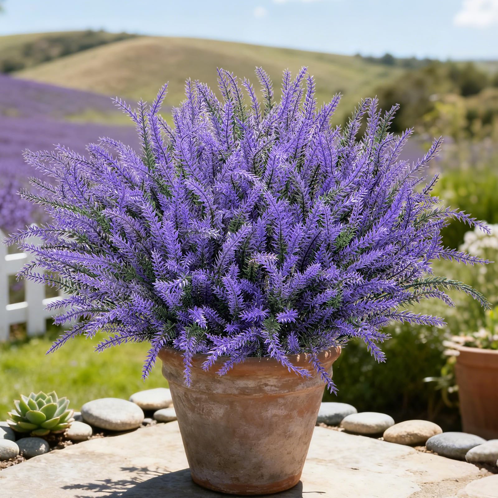 10 Bundles Artificial Lavender Flowers Faux Purple Plants Home Decor