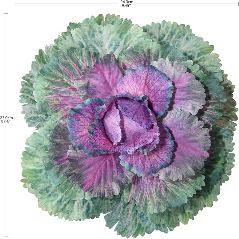 Artificial Cabbage Plants Set of 2 Realistic Faux Vegetables Home Decor New