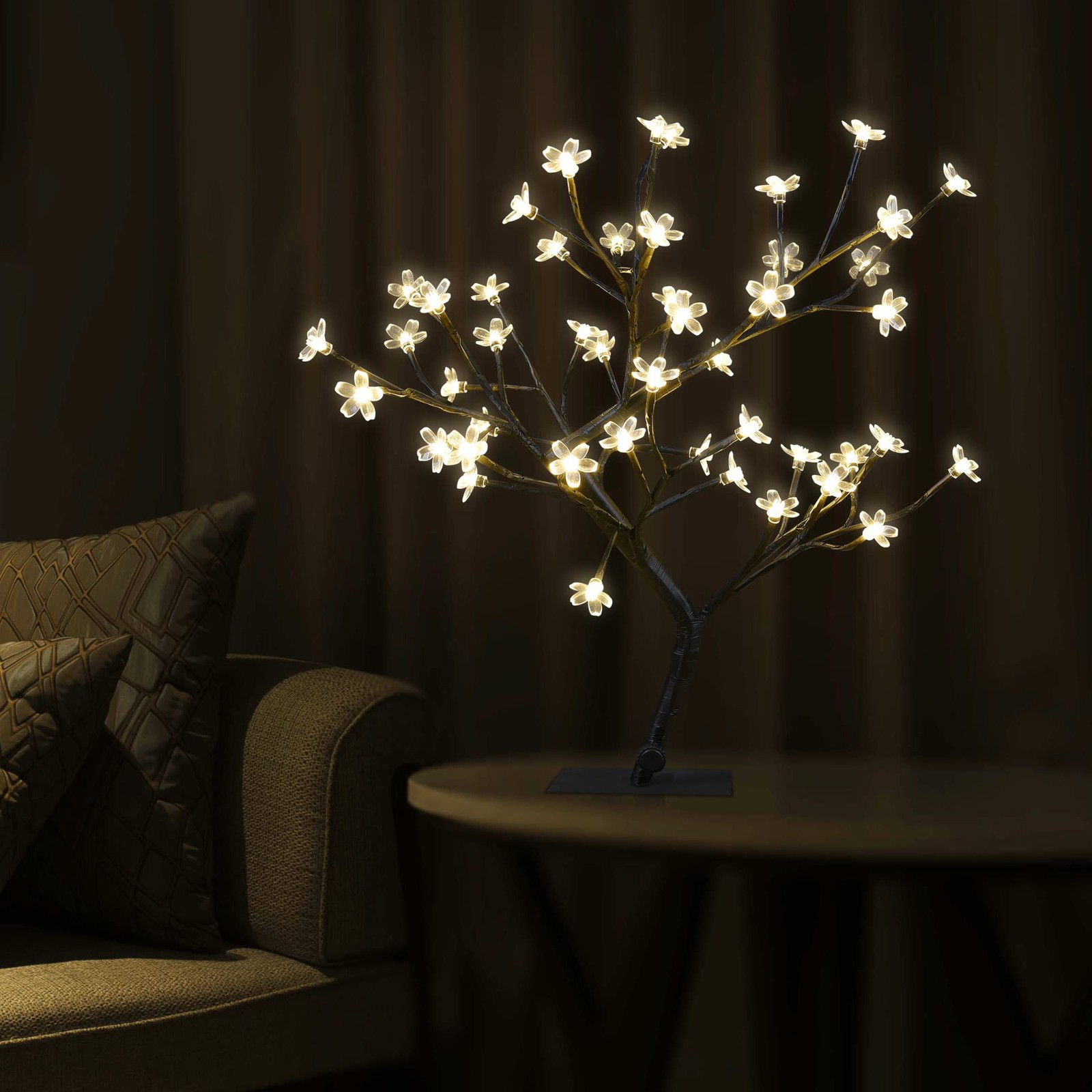 Cherry Blossom Bonsai Tree Light 18IN Tree Lamp with 48 LED Japanese Cherry B…