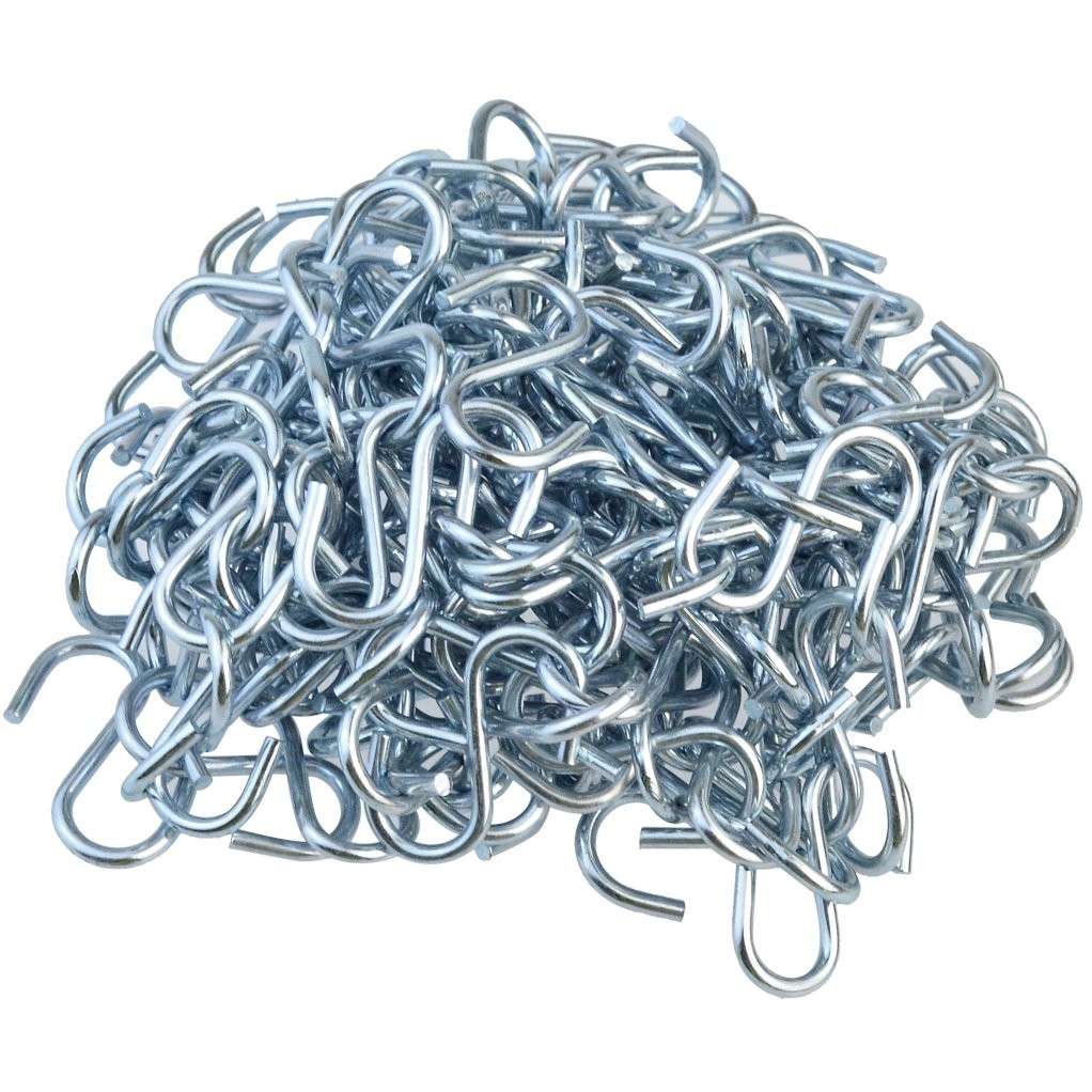 Nydotd 180 Pcs 1 Inch S Hook Connectors, Mini Metal 26mm, Silver blue