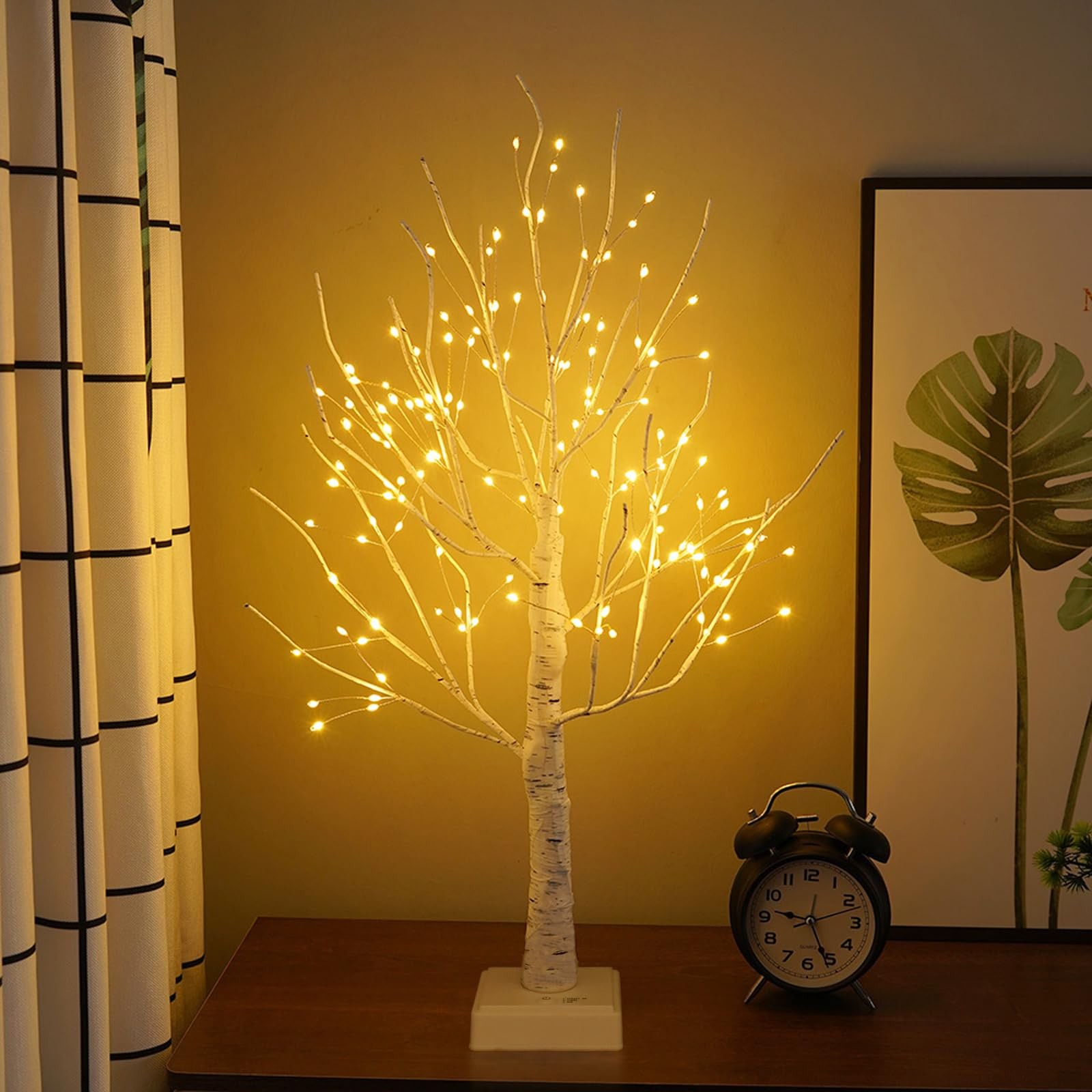 Árboles iluminados para decoración de interiores con temporizador, 144 LED 60 cm