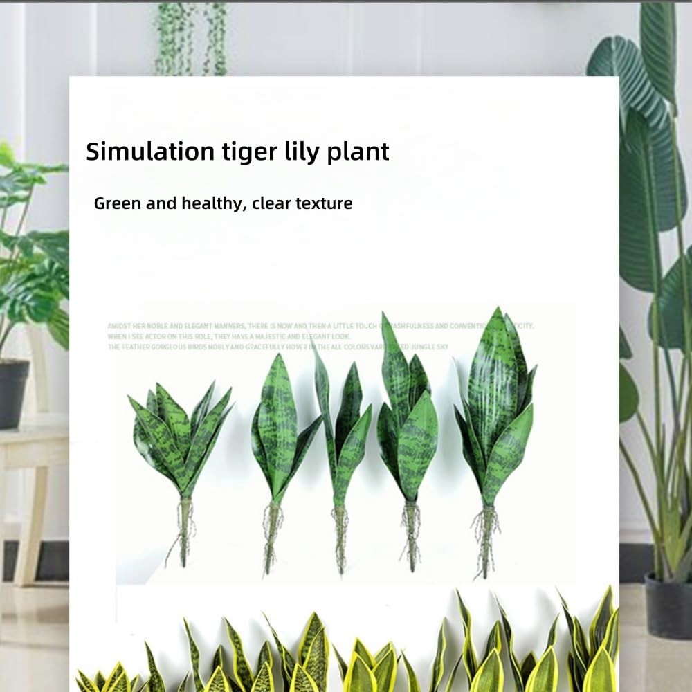 Artificial Snake Plants 3Pcs Faux Sansevieria Plant Faux Silk Agave,3 Sizes G…