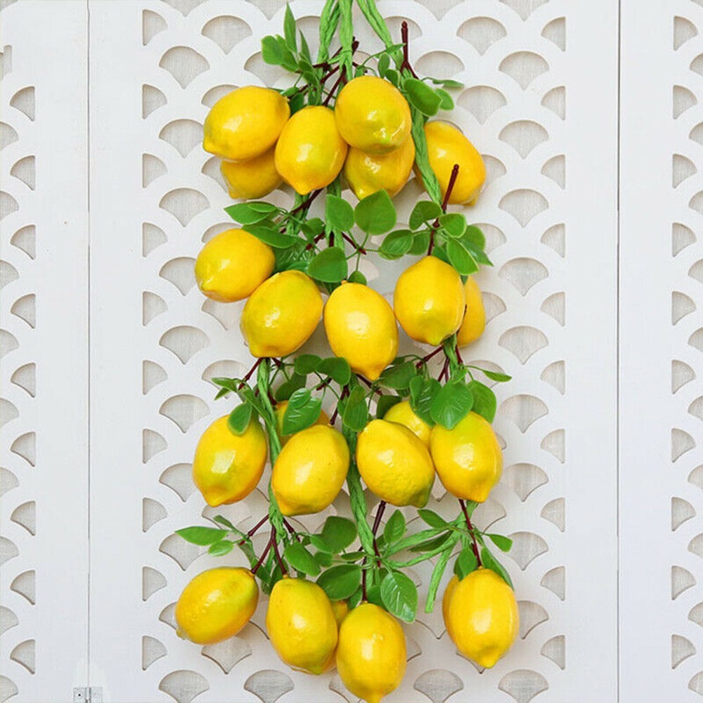 Simulat Artificial Lemon String Fake Fruit Disply Wall Hanging Home Party Decor