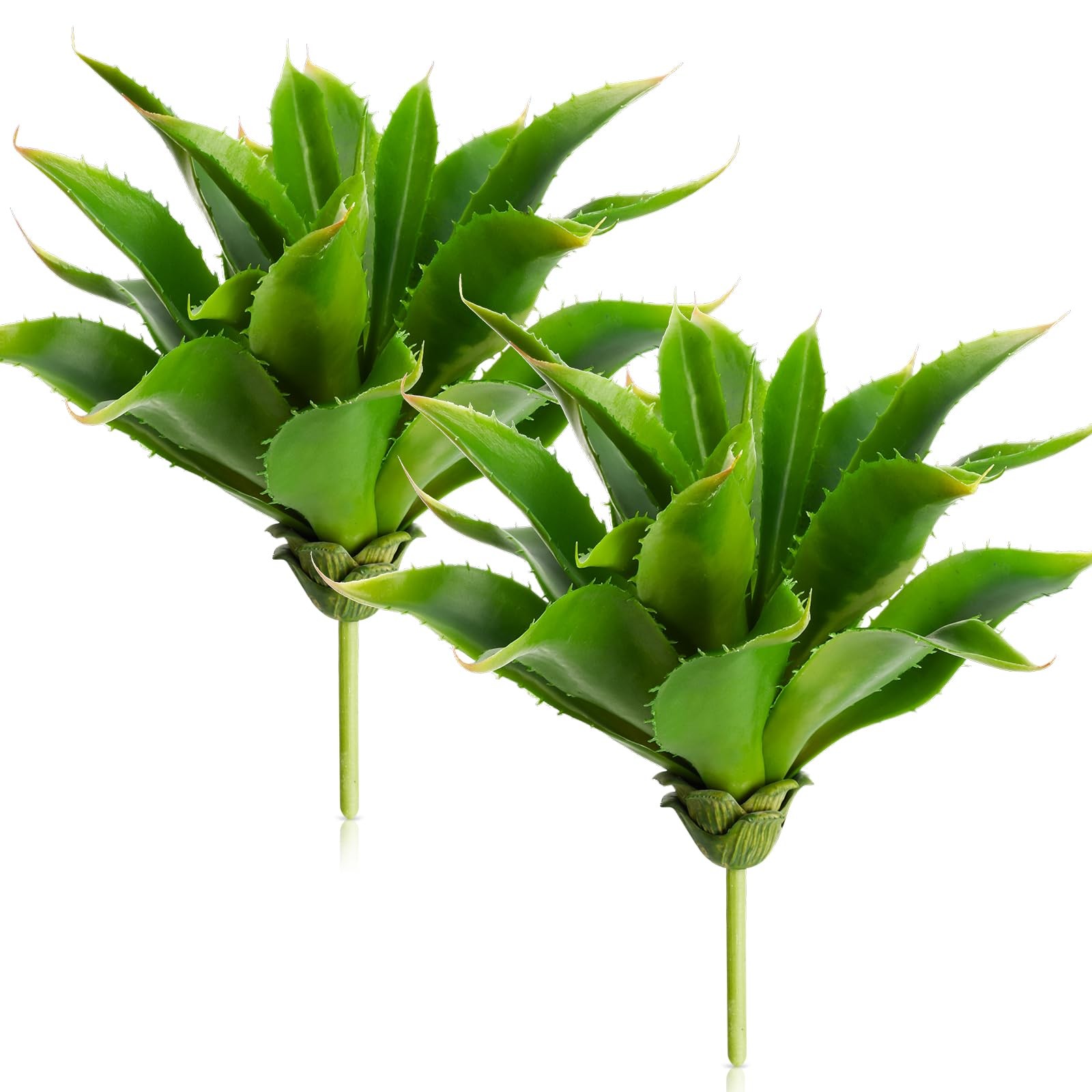 Green Large Faux Unpotted Artificial Aloe Plants Leaves Succulents Decor 2 PCS