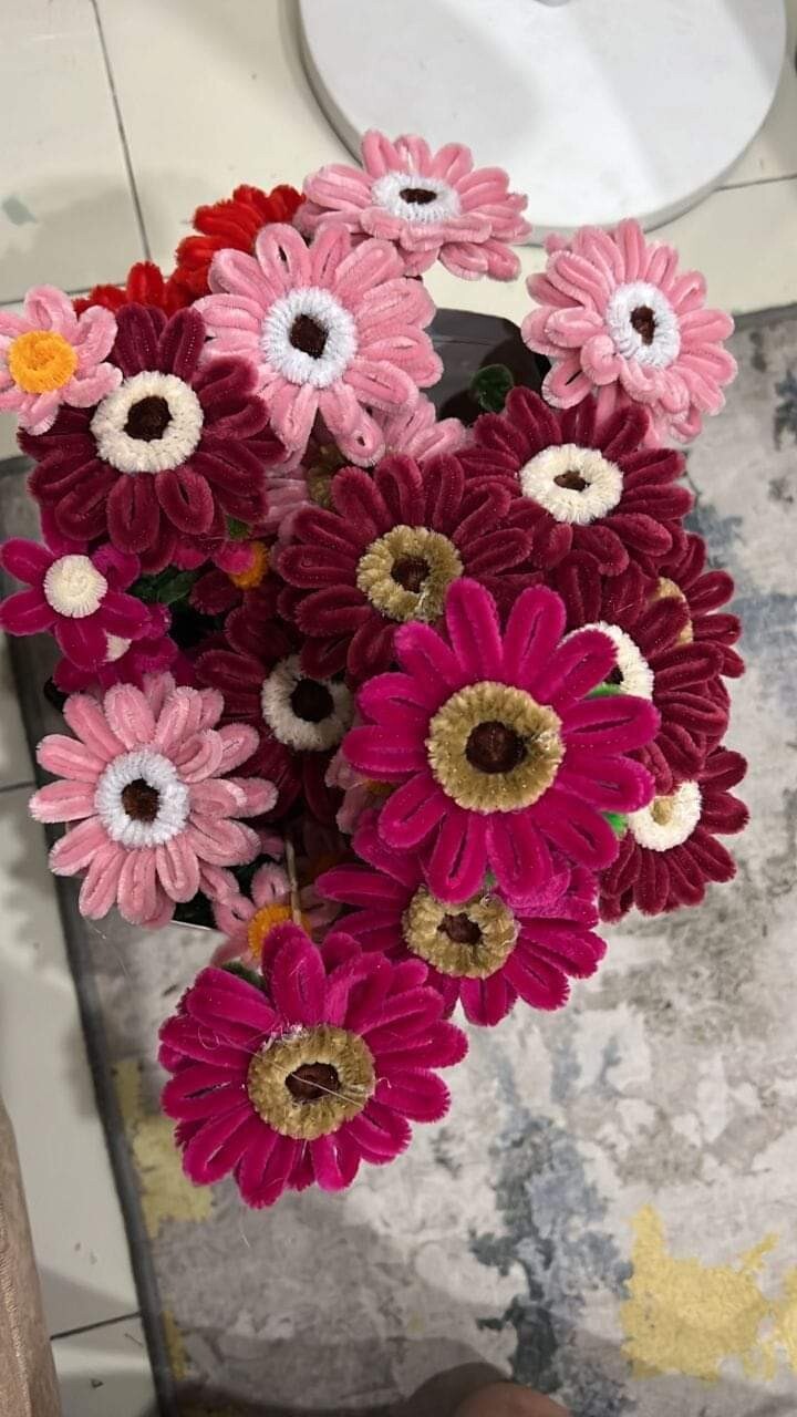 CUSTOMIZED HANDMADE Crocket flower bouquet bear gift surprise HOT SELL