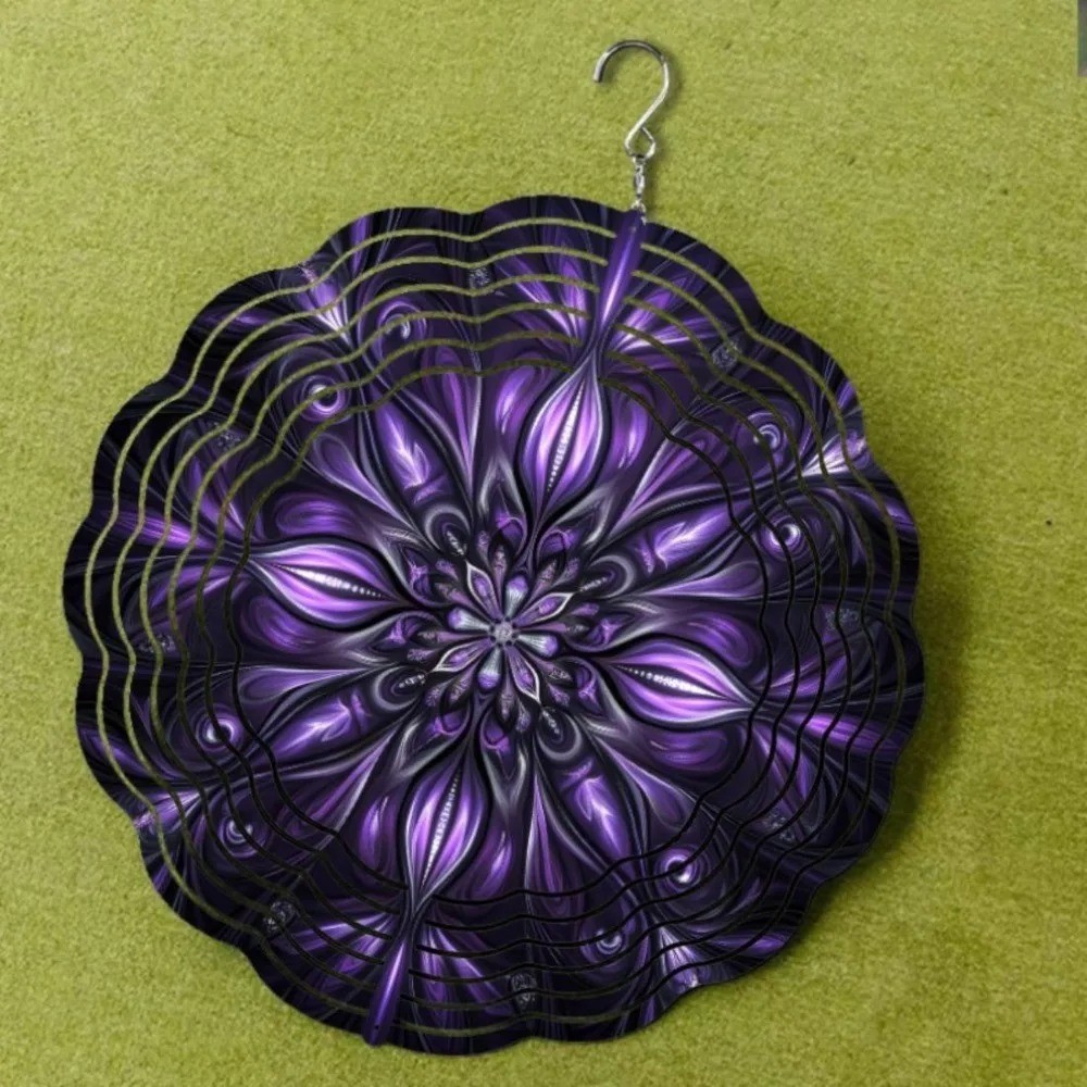 Metal Wind Spinner Hanging Sculpture Garden Courtyard Balcony Spring Decor