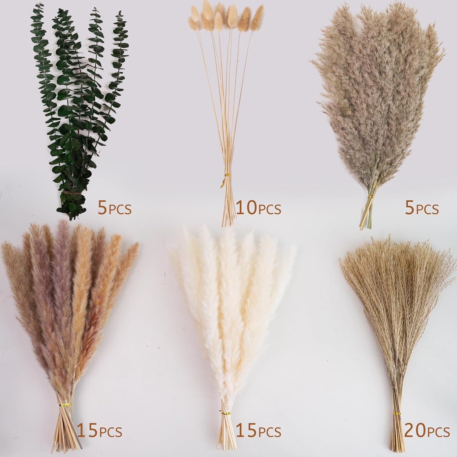 Pampas Grass Decor Dried Flower Bouquet Boho Centerpieces for Tables Floors