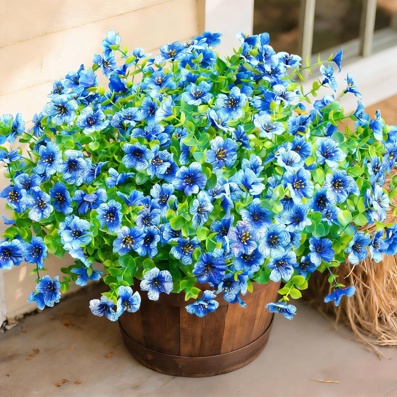 MENRU Artificial Flowers Blue