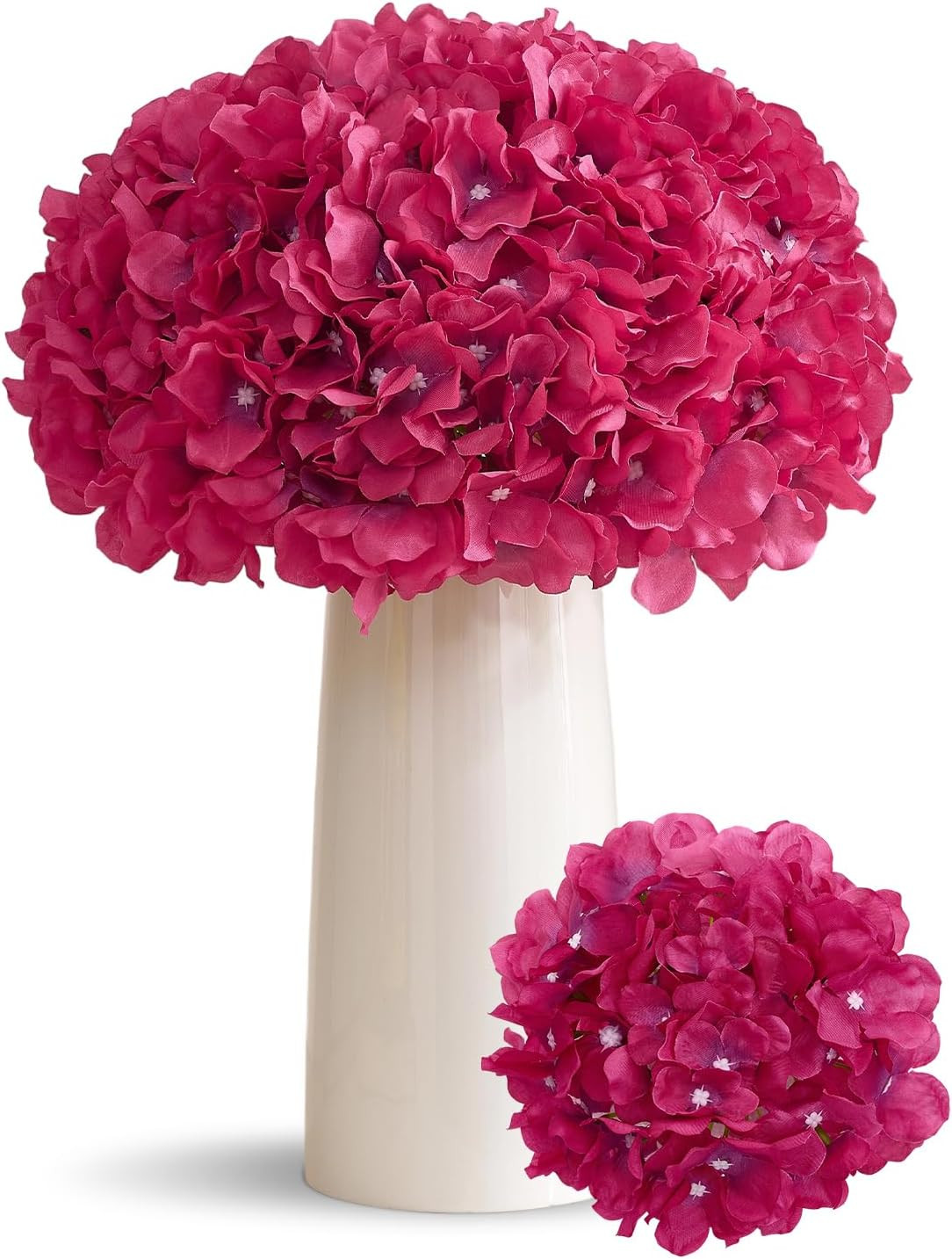 80 PCS Fuchsia Silk Hydrangea Flowers for Wedding & Party Decor