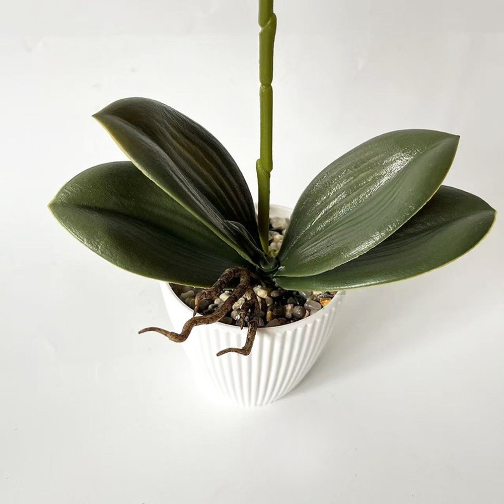 For Home Decor Fake Butterfly Orchid in Stone Pot 16.53in/42cm No Maintenance