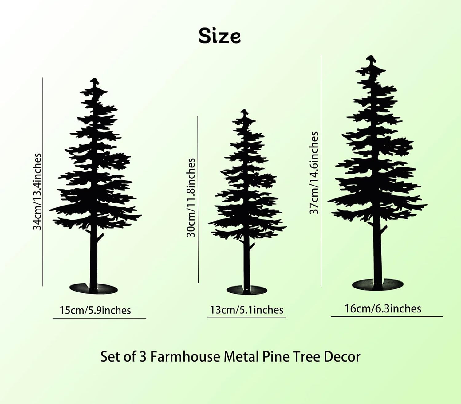 Farmhouse Metal Pine Tree Decor – Rustic Cabin Woodland Forest Accent Fireplace