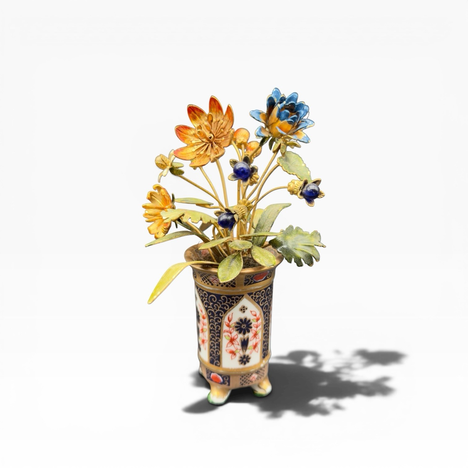 Jane Hutcheson Gorham Fleurs des Siècles Imari Porcelain Enamel Flower Vase 5.5″