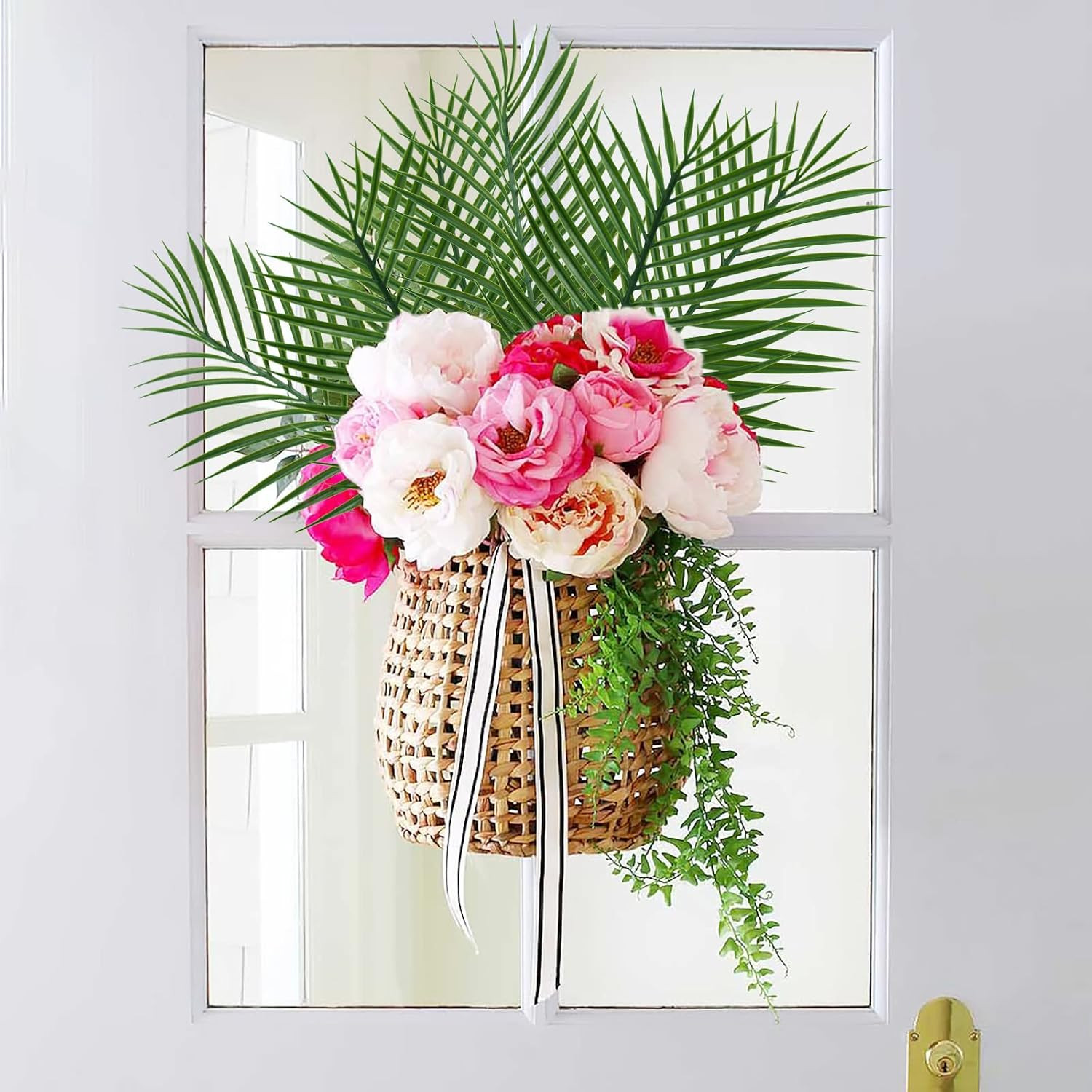 14Pcs Artificial Palm Leaves, 20.4″ Outdoor Faux Palm Fronds Fake Tropical Palm