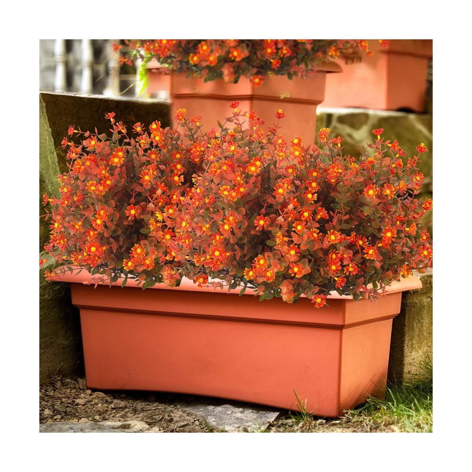 12 Bundles Artificial Fall Flowers No Fade Faux Autumn Plants, Fake Indoor Ou…