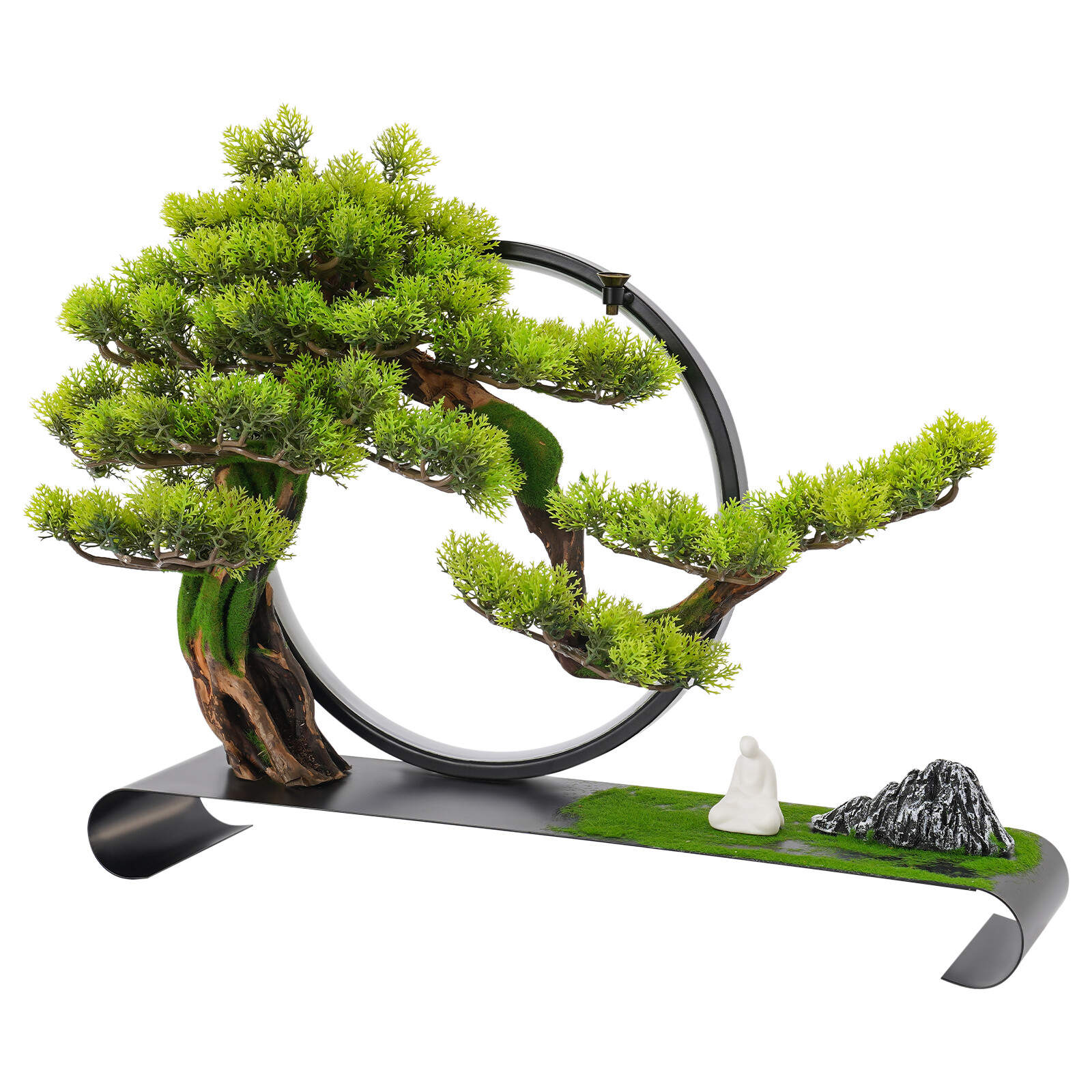 Zen Artificial Pine Tree with Lamp Rings Decoration for Backflow Incense 110V 8W