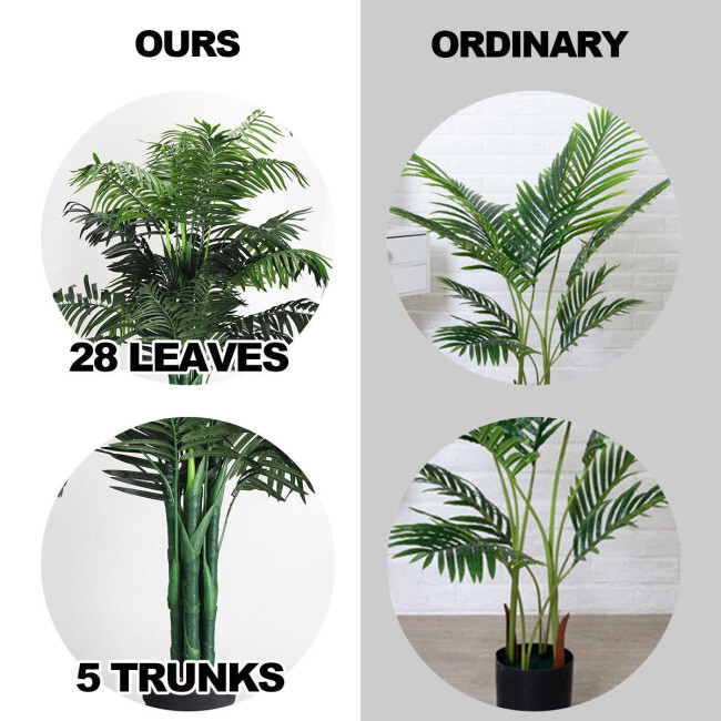 3.5Ft Artificial Areca Palm Decorative Silk Tree W/ Basket In/Outdoor Decor Home