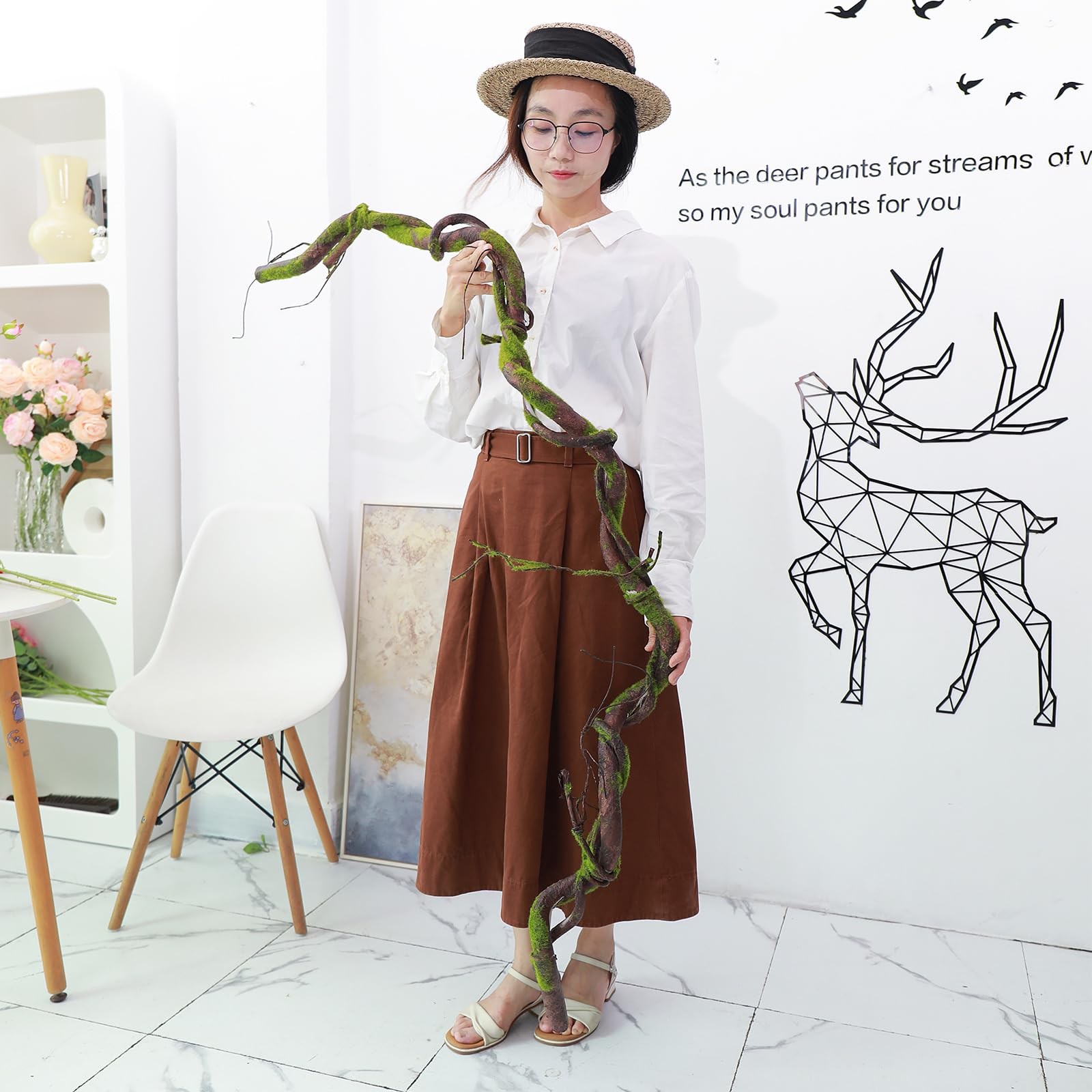 70.86″ Medium EVA Foam Soft Artificial Tree Branches Thick Trunk Twig Fake Vi…