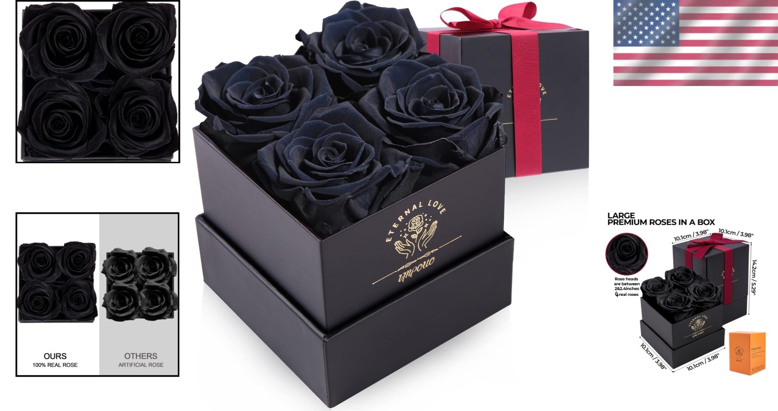 Black Preserved Rose in Elegant Box – Perfect Valentine’s & Birthday Gift