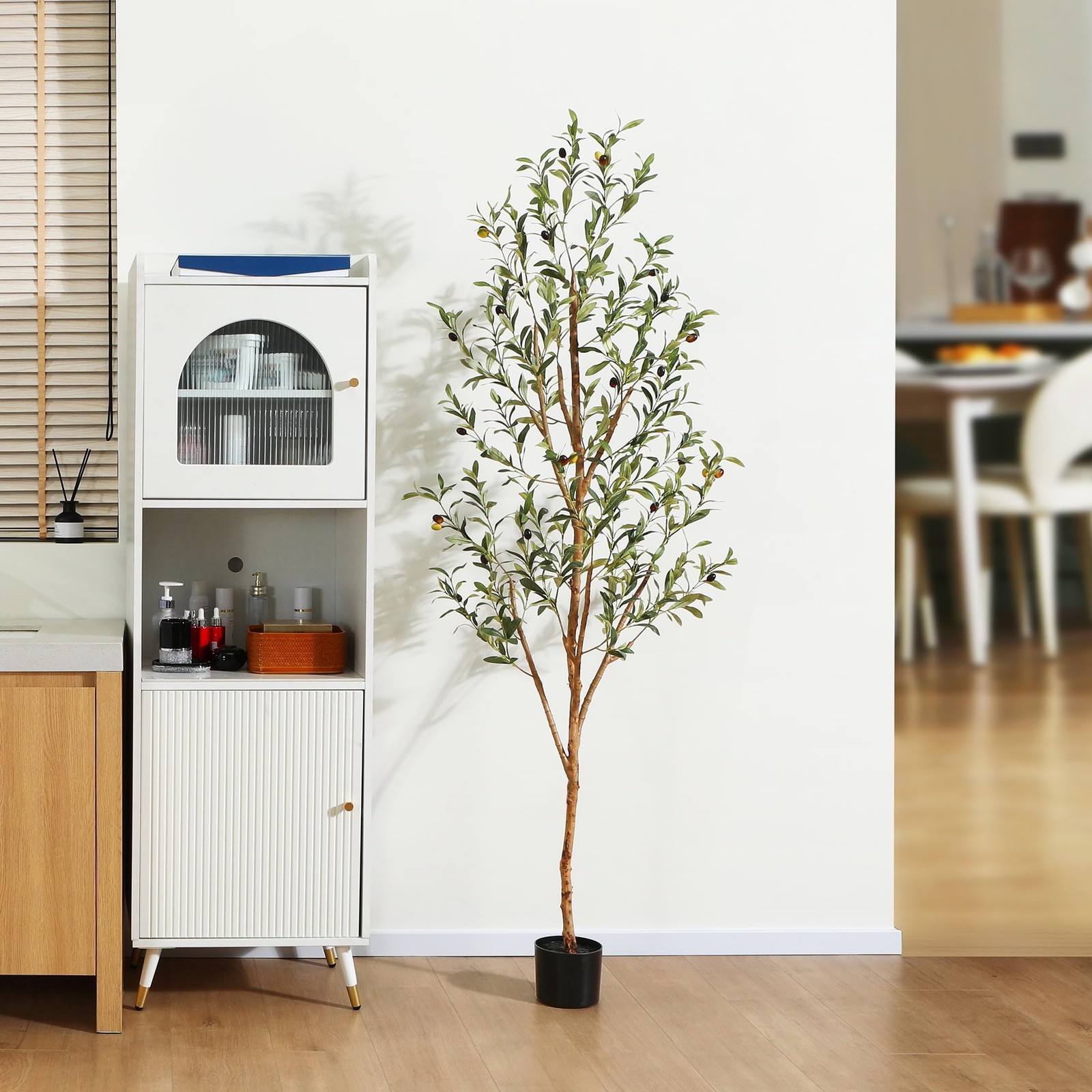 DR.Planzen 6 ft Artificial Olive Trees with Realistic Leaves and Natural Trunk,