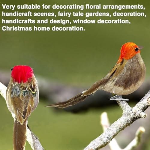 6PCS Clip-On Artificial Birds – Realistic Sparrow Ornaments for Garden & Home De