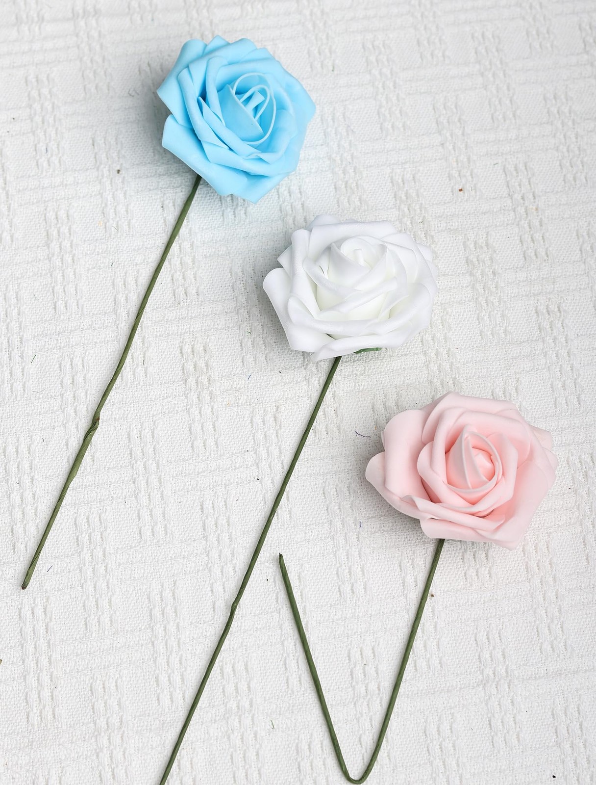 25pcs Artificial Flower，Real Touch Artificial Foam Roses Decoration DIY for W…