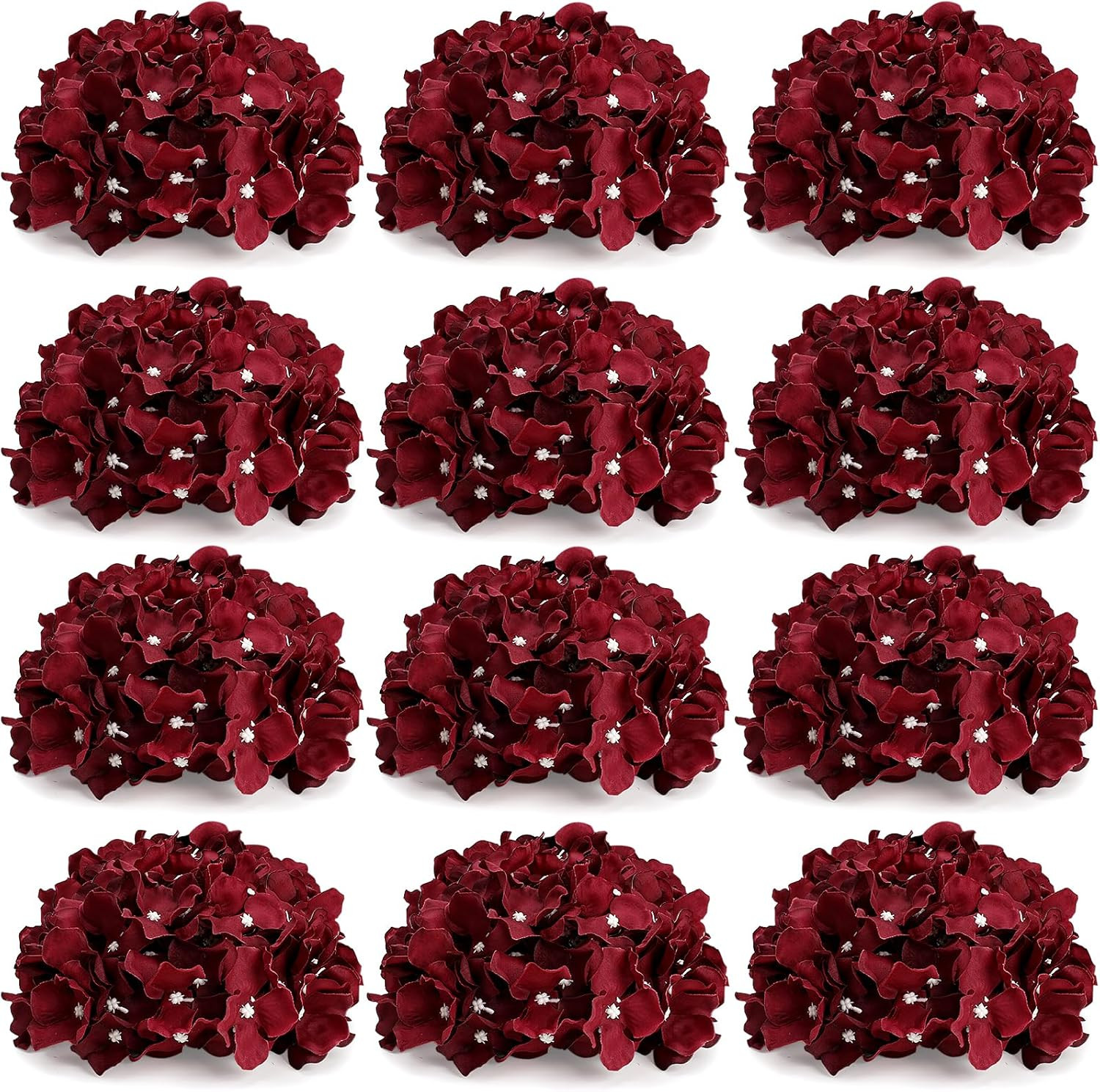 Burgundy Hydrangea Flower Balls – 12 PCS Silk Kissing Balls for Decor