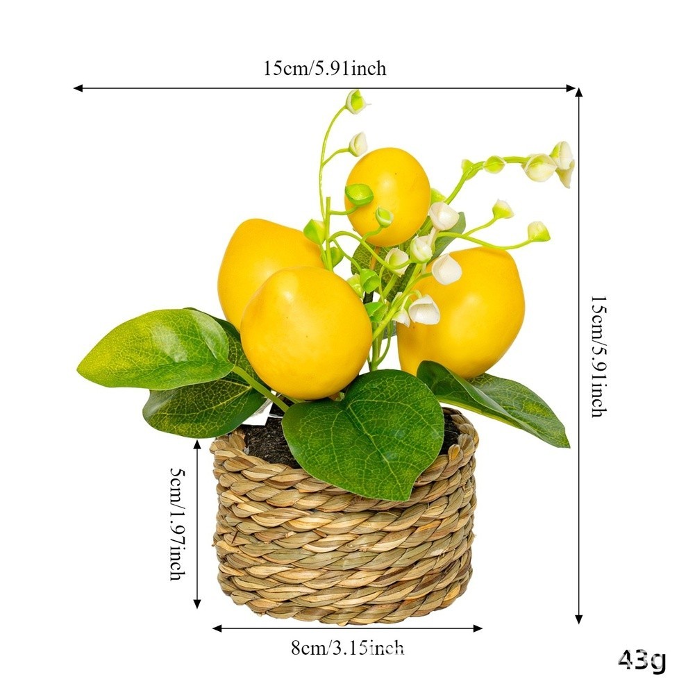 Artificial Lemon Tree FOR MINI Potted Plant Decor for Home Office Wedding