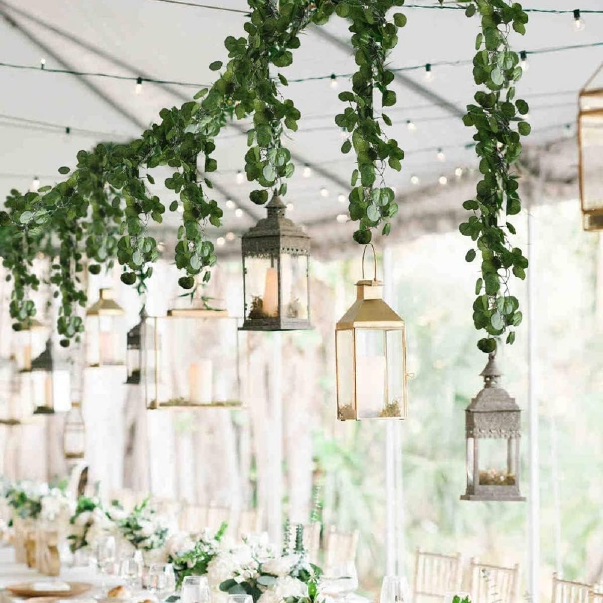 12 Pack 84FT Artificial Greenery Vines – Hanging Garland Leaves for Home, Weddin