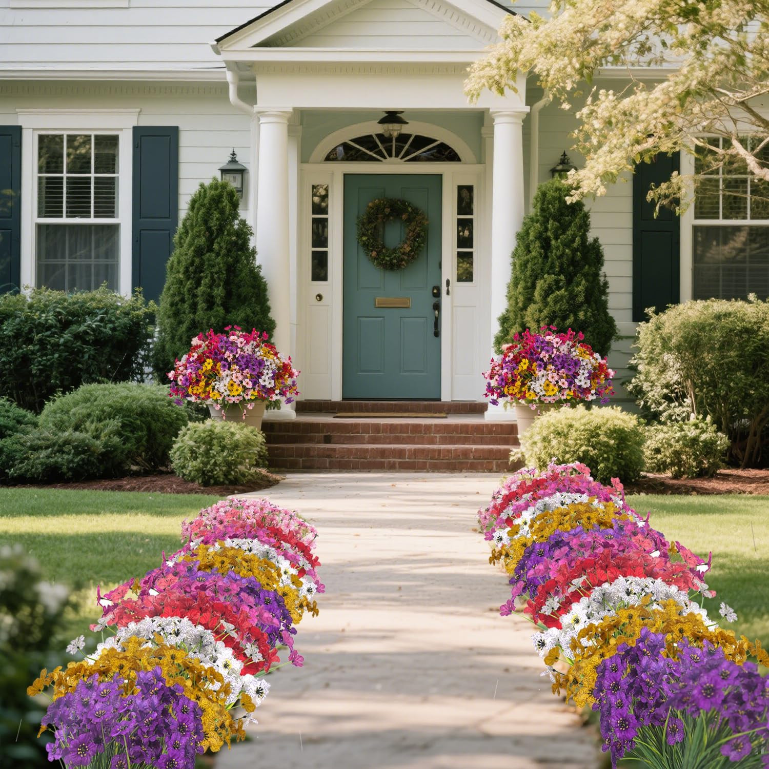 24 UV-Resistant Artificial Flowers for Indoor & Outdoor Decor – Weatherproof!