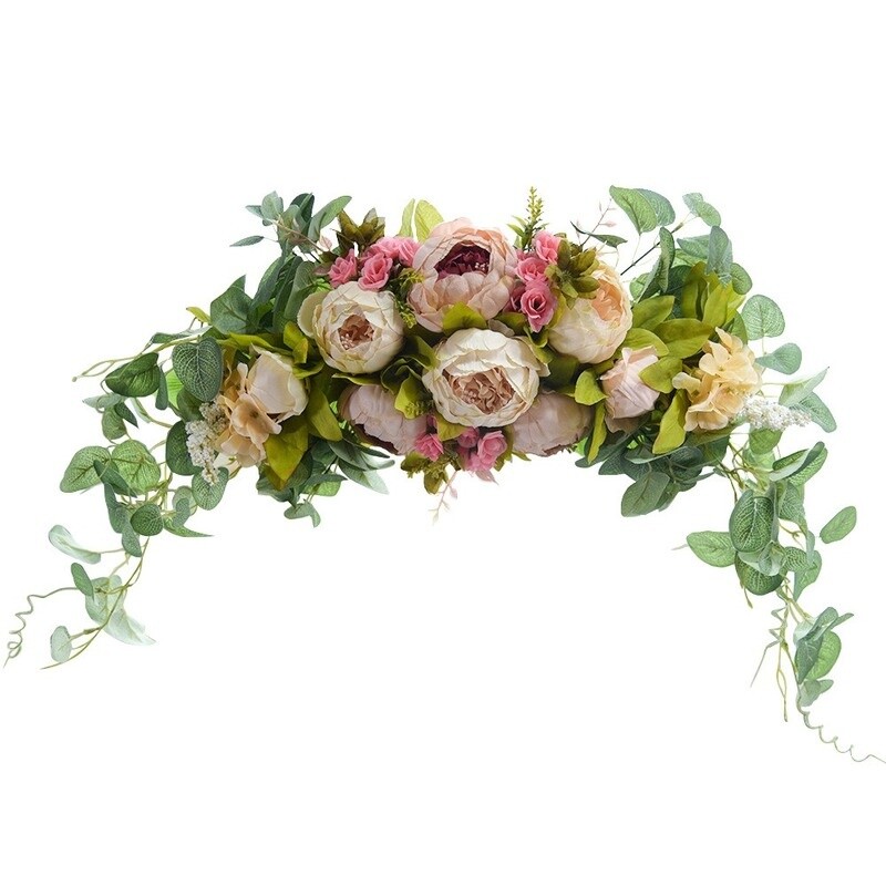 Artificial Flower Row Wreath Arch Backdrop Garland DIY Wedding Home Decor 60CM