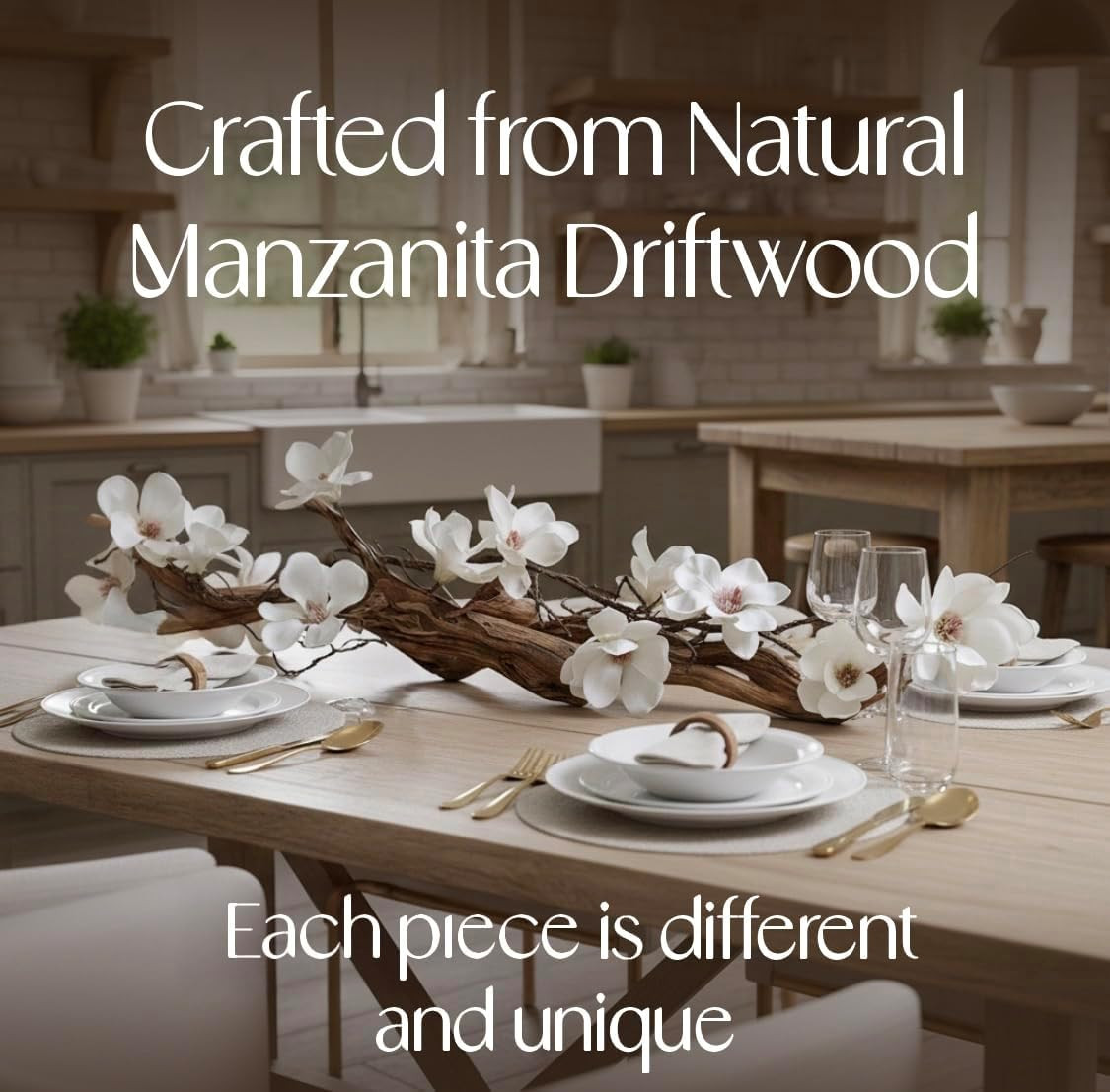 Magnolia Vine Driftwood Centerpiece – Spring Home Decor & Gift for Mom