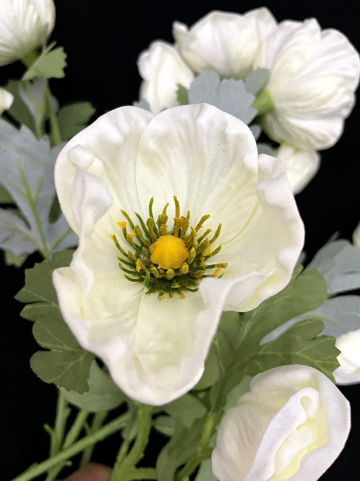 5 PCS White Artificial Real Touch PU Anemone Flower Bouquet Room Home Decor