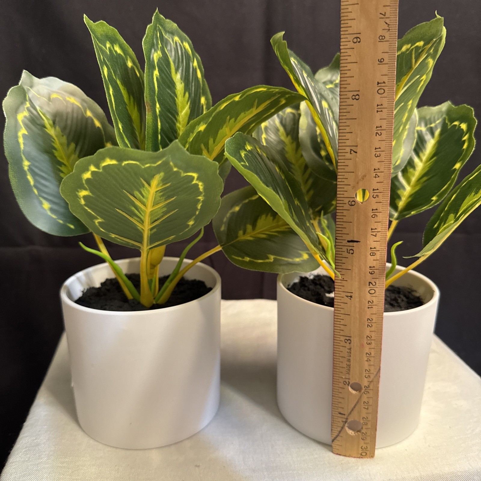 LOT OF 2🌱 Target Potted Faux Artificial Plant White Pot Beautiful Plant New