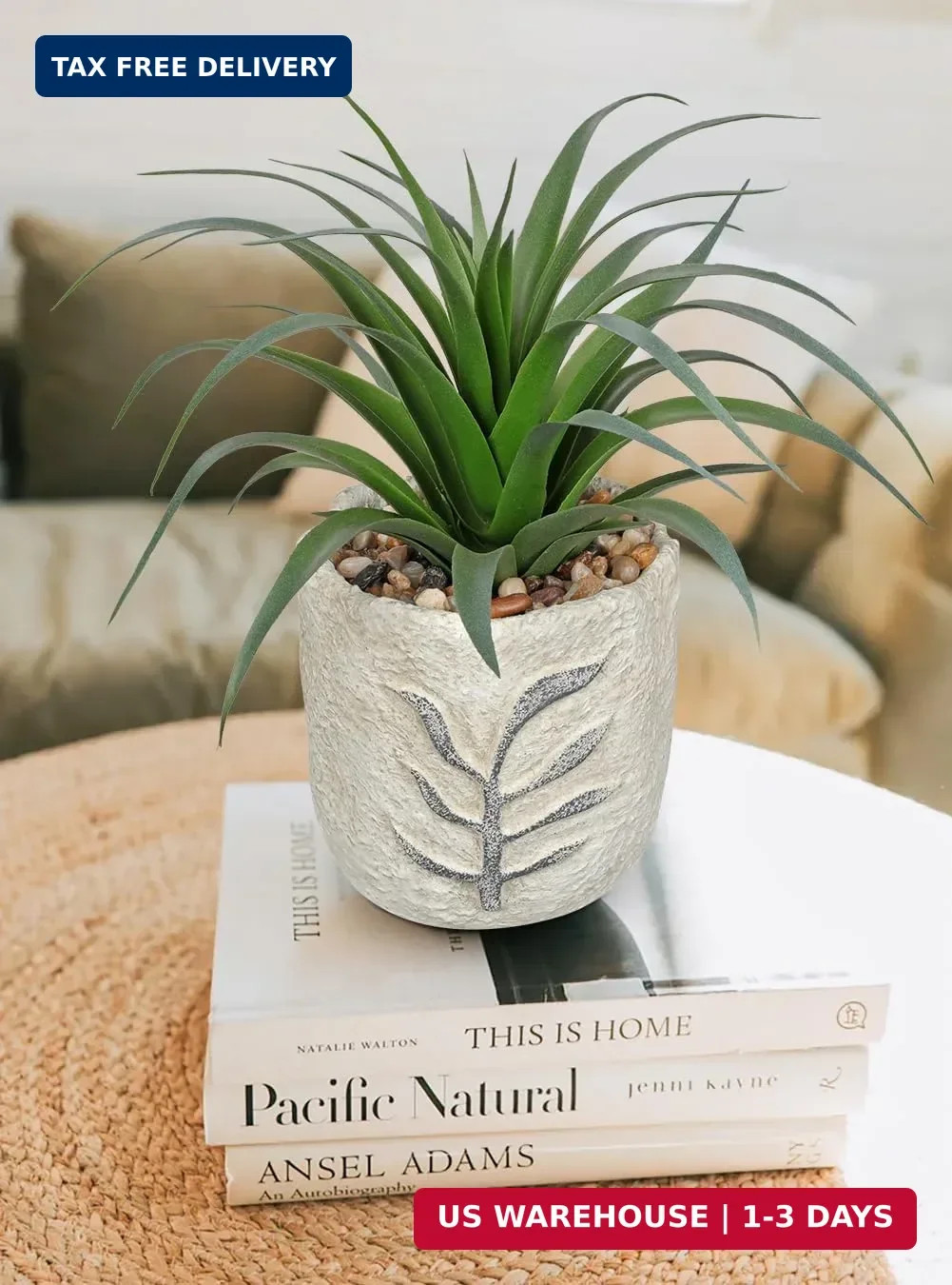Hollyone 2 Pack Small Artificial Succulents Plants Potted Fake Spiked Succulent
