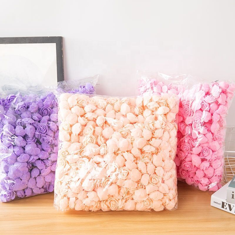 100/200pcs 3.5cm Mini Artificial Rose Flower Heads For Home DIY Scrapbook Decor