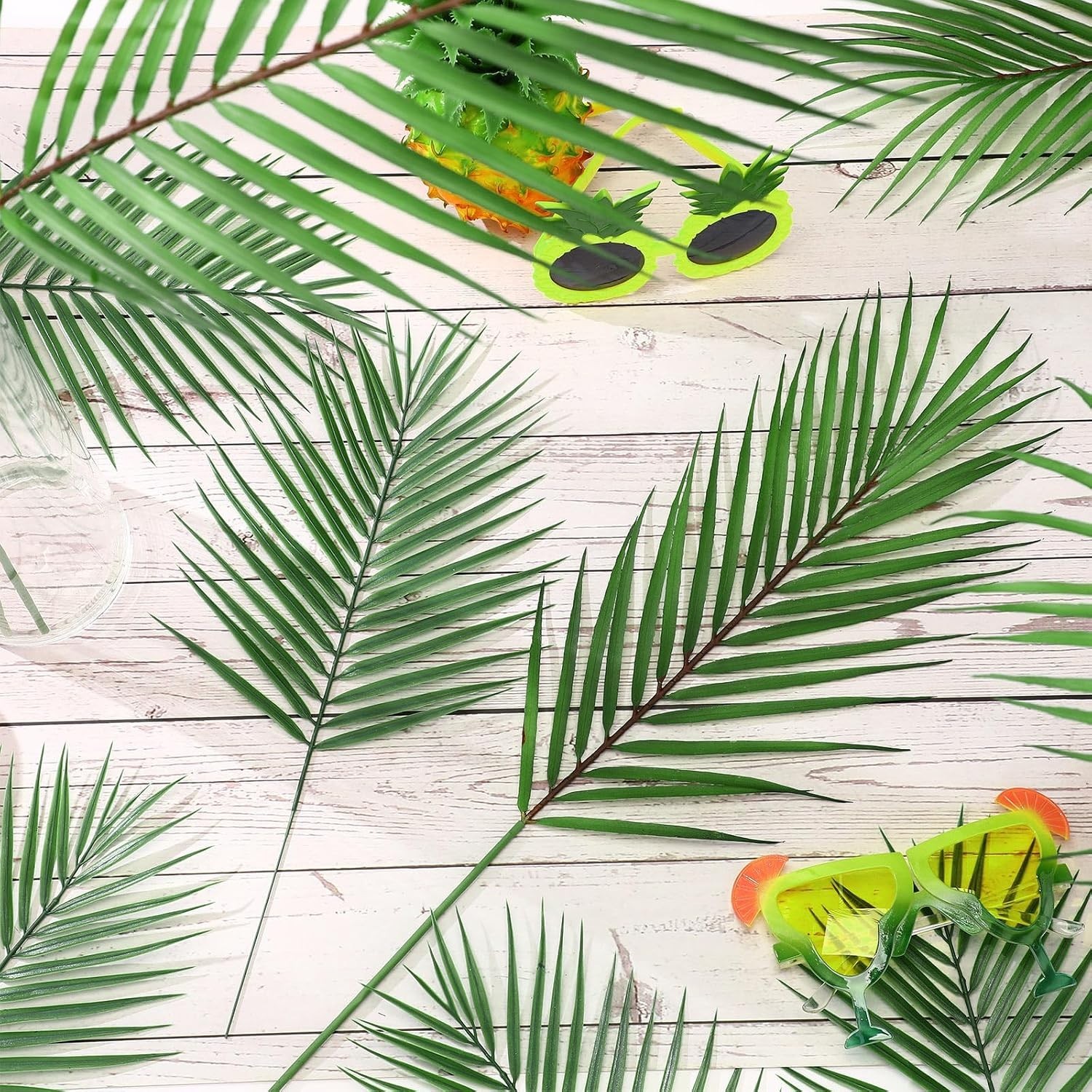 Sturdy 12-Piece Palm Leaf Set – 28.74″ & 15.35″ for Interior & Exterior Use