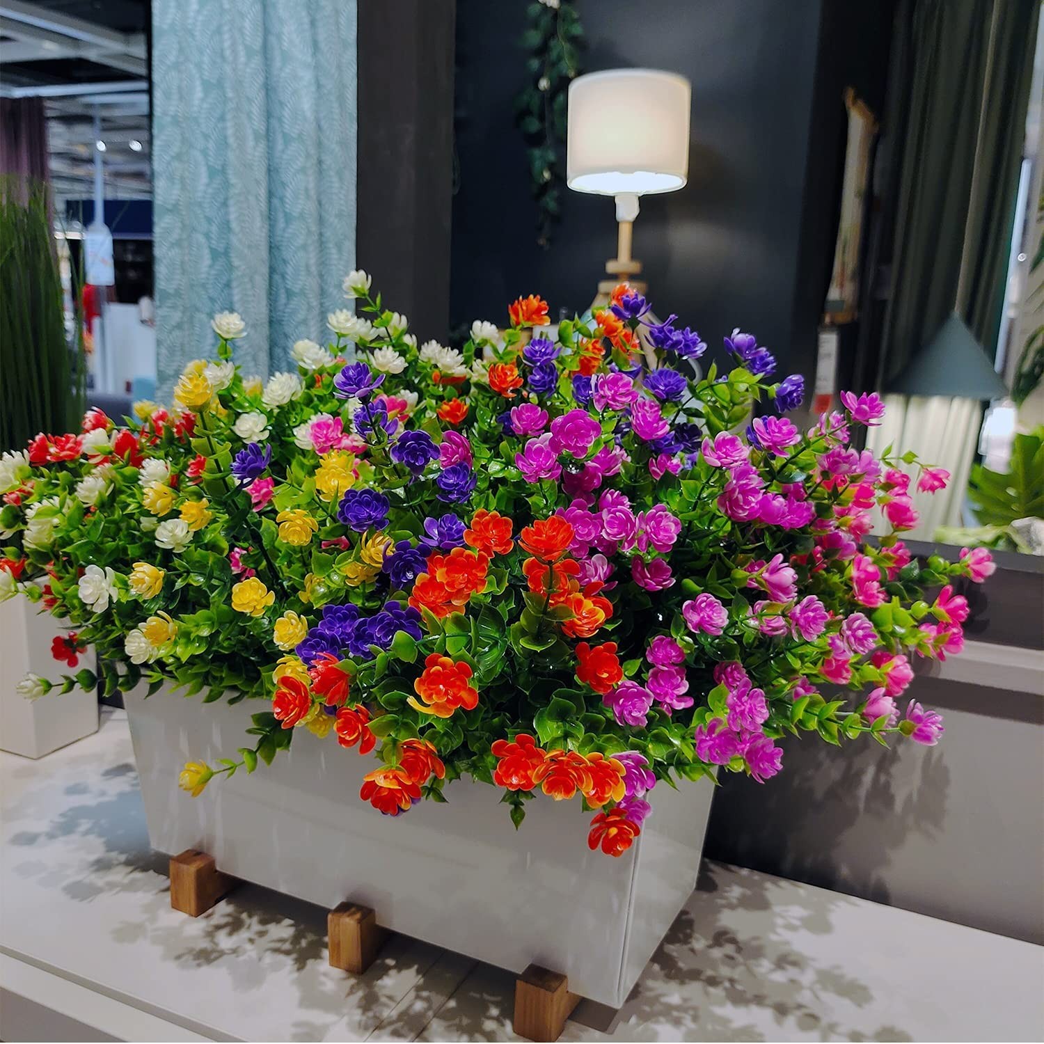 New Best WEAUSUP 21 Bundles Artificial Outdoor Flowers Fake Plants & Greenery PE
