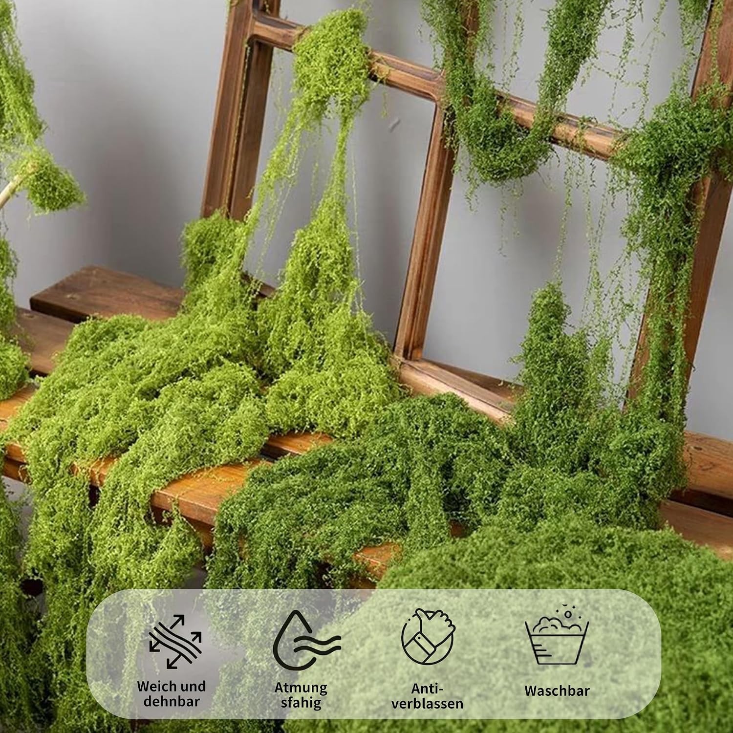 Fake Moss for Plants Indoor, 7OZ Dual-Color Artificial Moss for Crafts,
