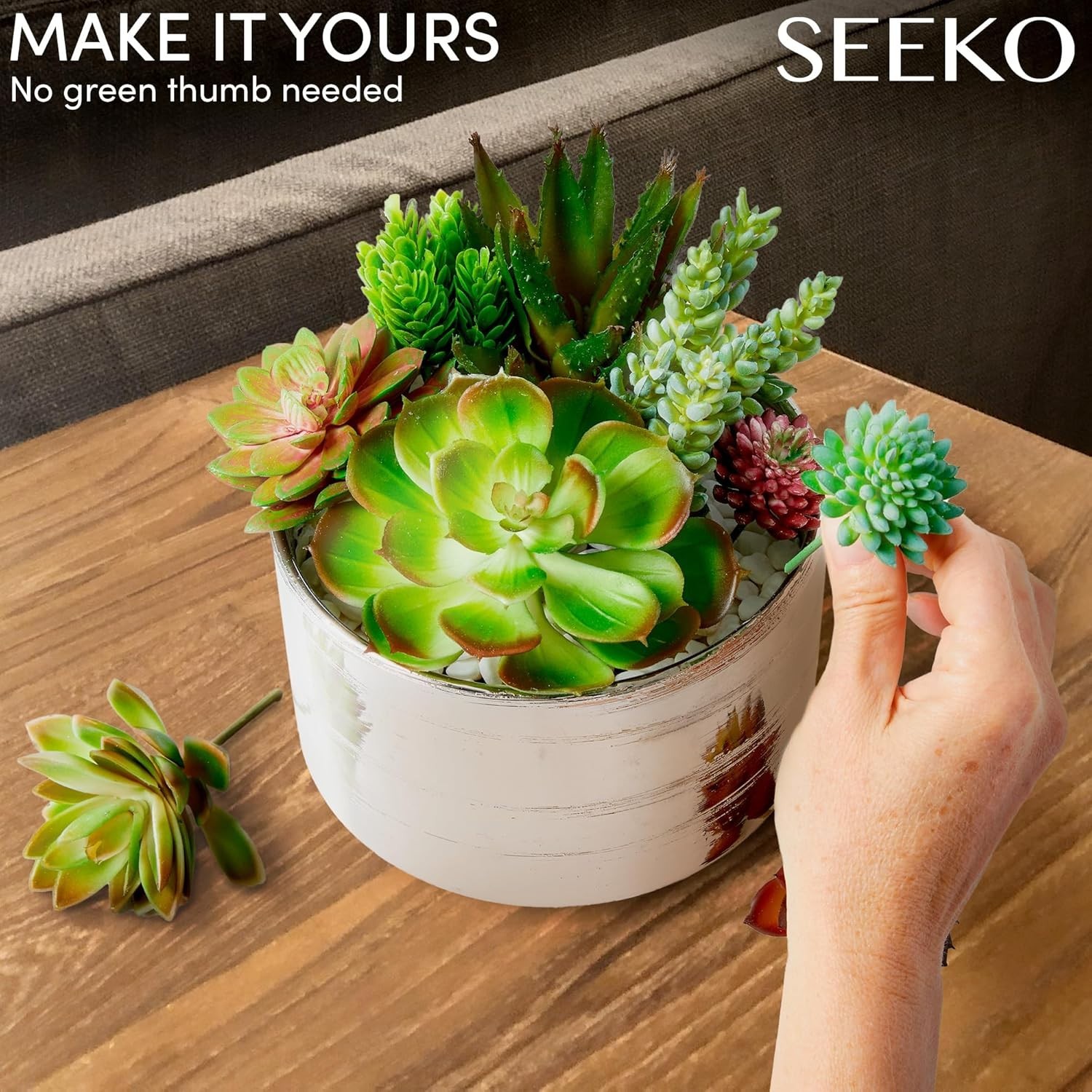 Hyper-Realistic 28 Pack of Faux Succulents – No Watering Needed, Indoor/Outdoor